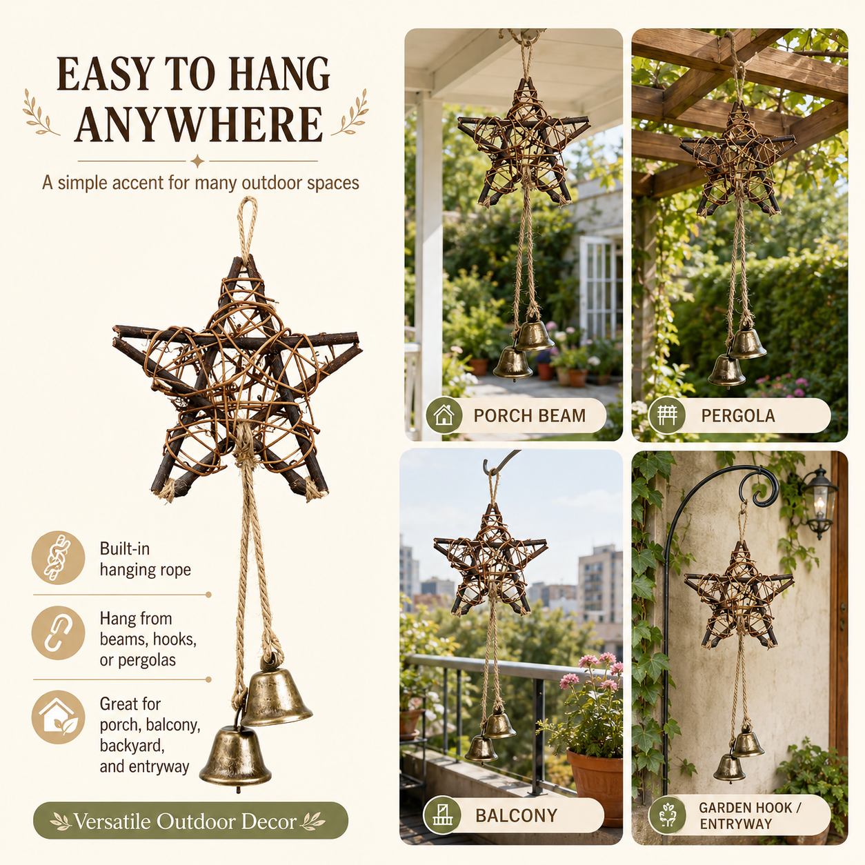 Woven Star Wind Chime