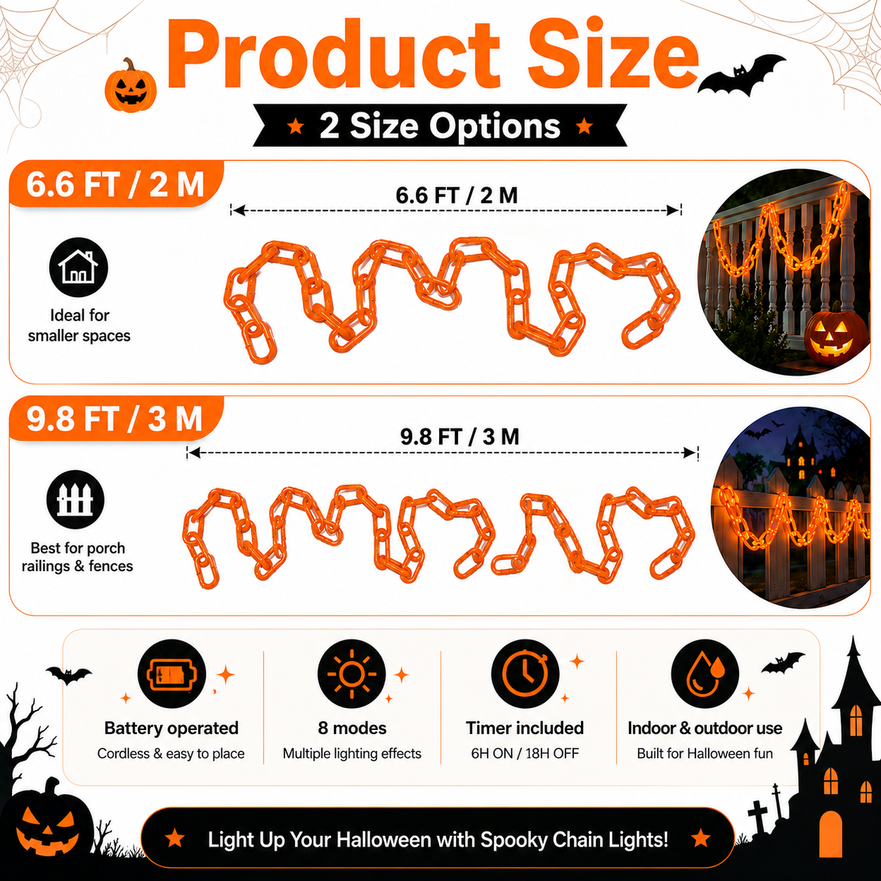 Light-Up Halloween Chain Garland 