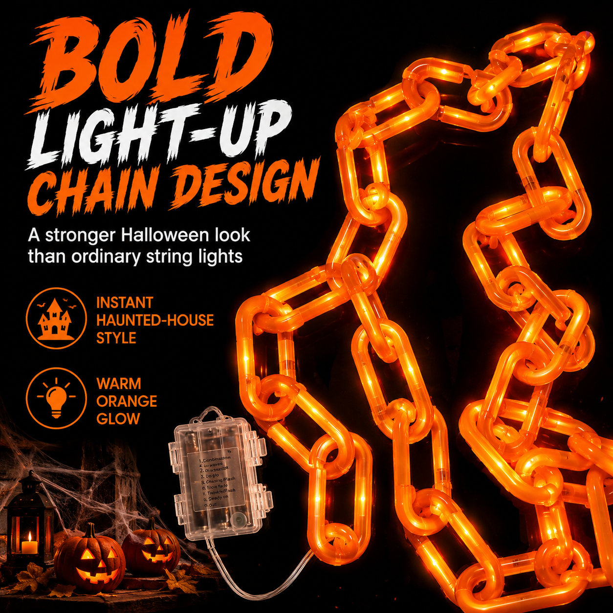 Light-Up Halloween Chain Garland 