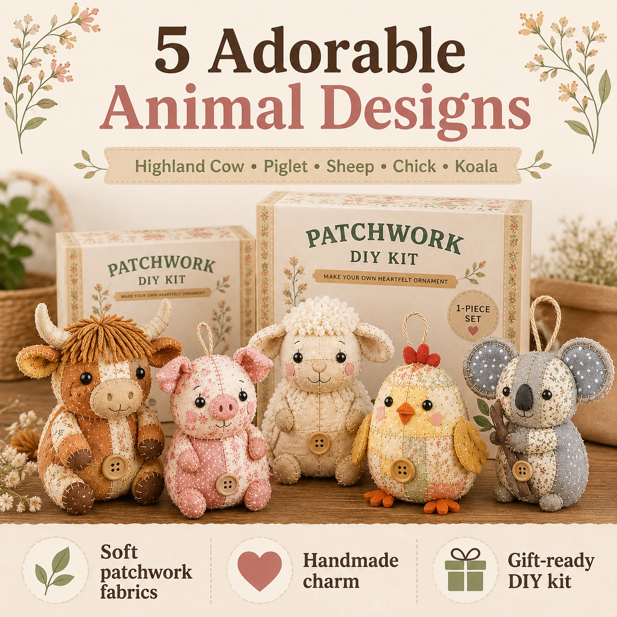 Patchwork Animal DIY Sewing Kit