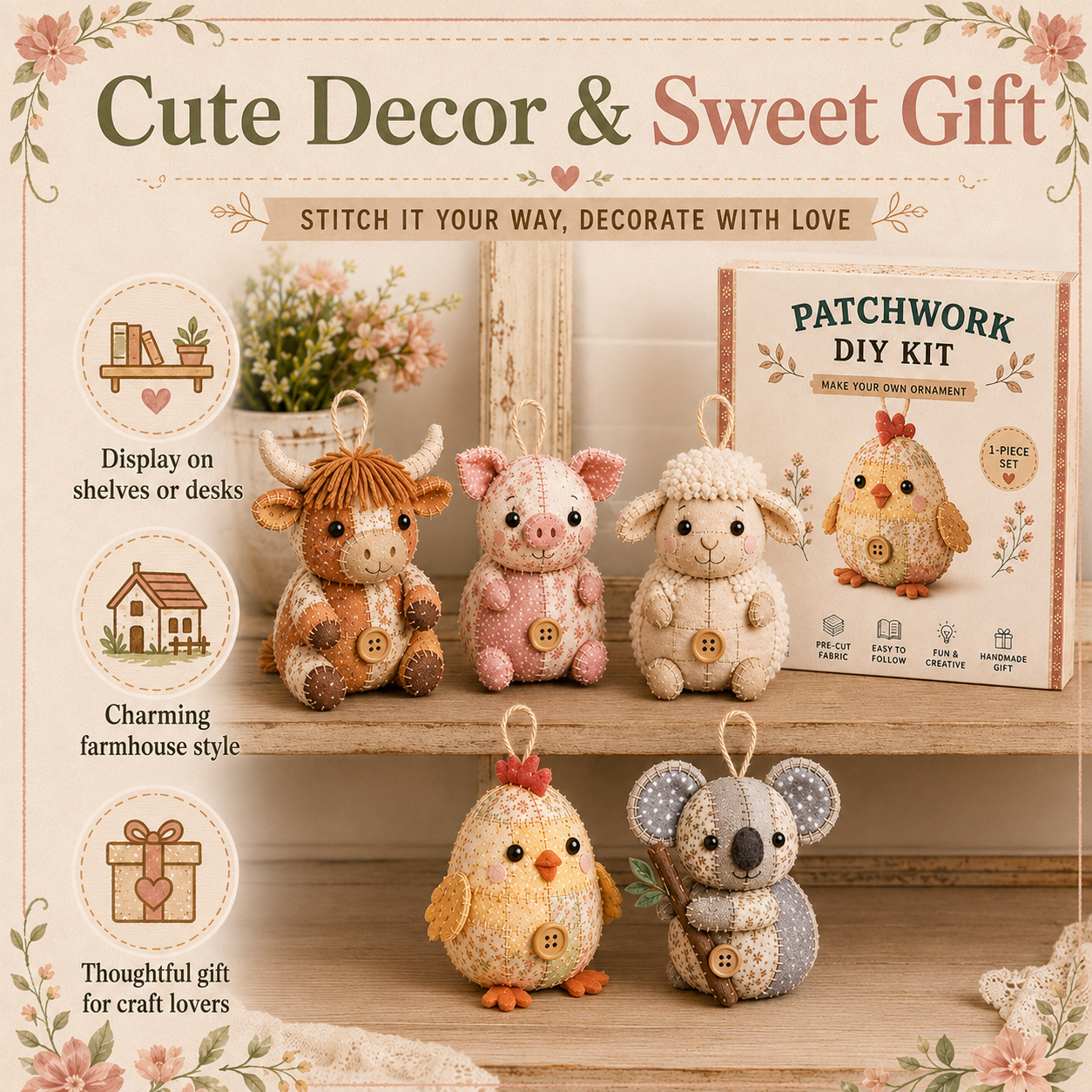 Patchwork Animal DIY Sewing Kit