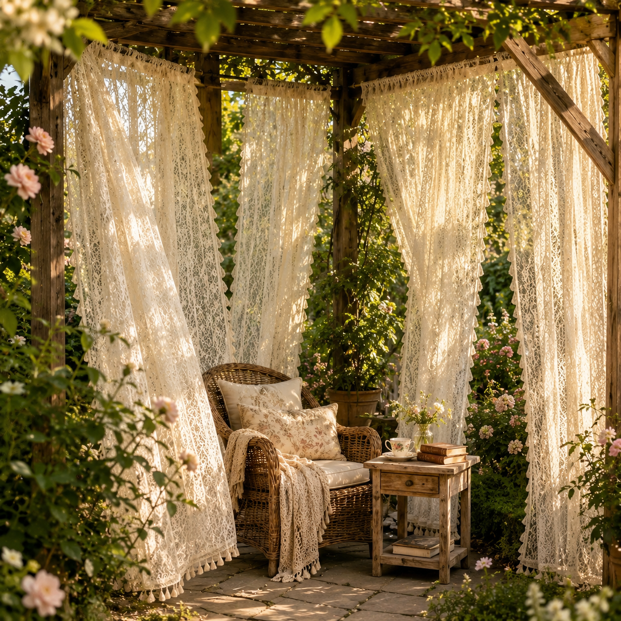 Boho Lace Outdoor Draping Panel