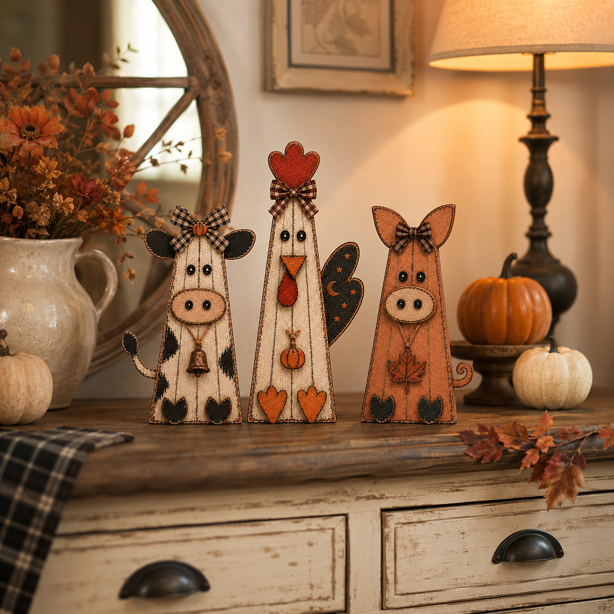 Rustic Fall Farm Animal Tabletop Decor 