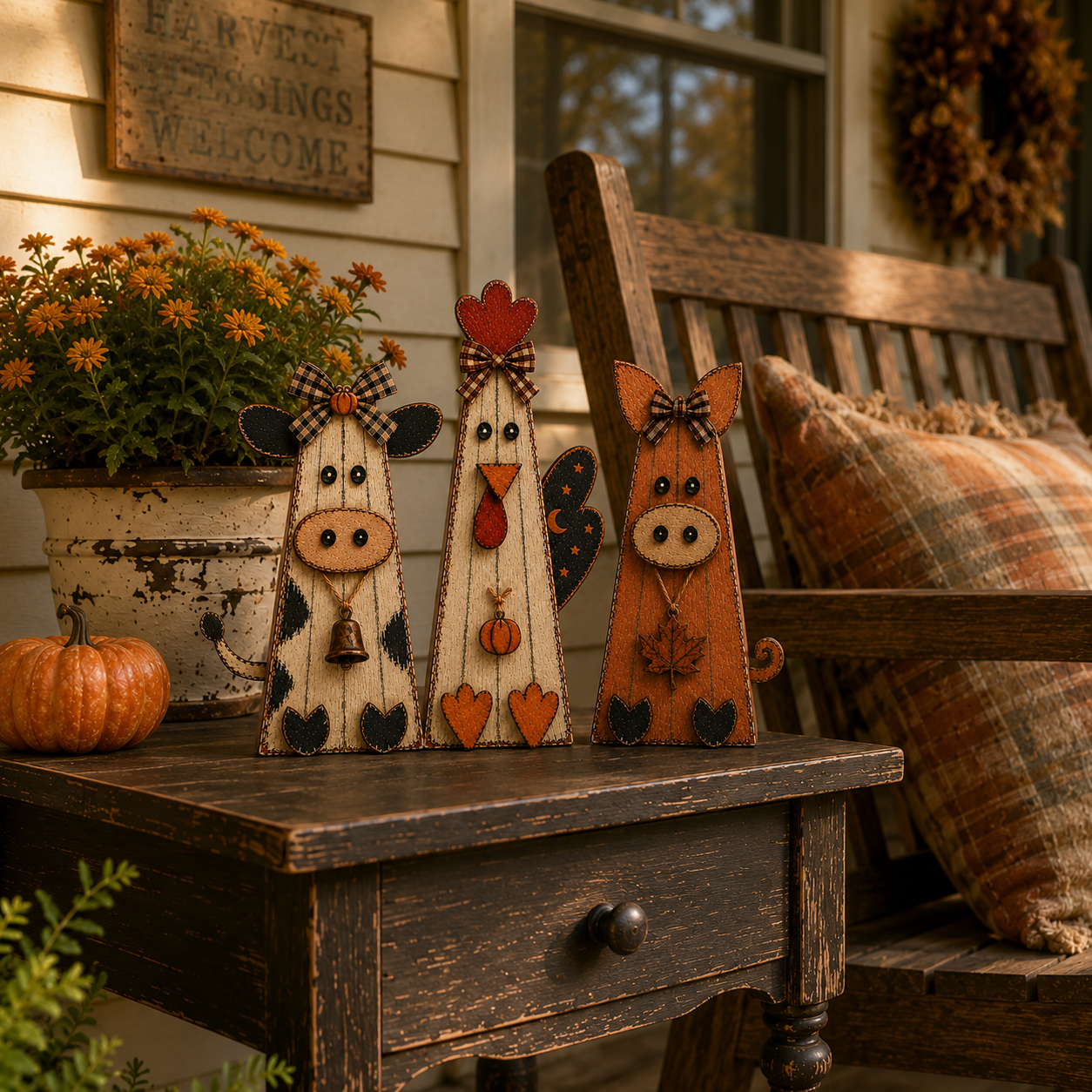 Rustic Fall Farm Animal Tabletop Decor 