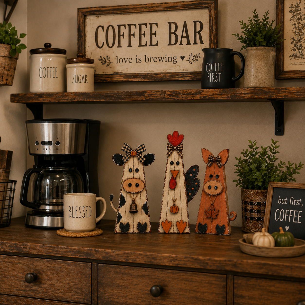 Rustic Fall Farm Animal Tabletop Decor 