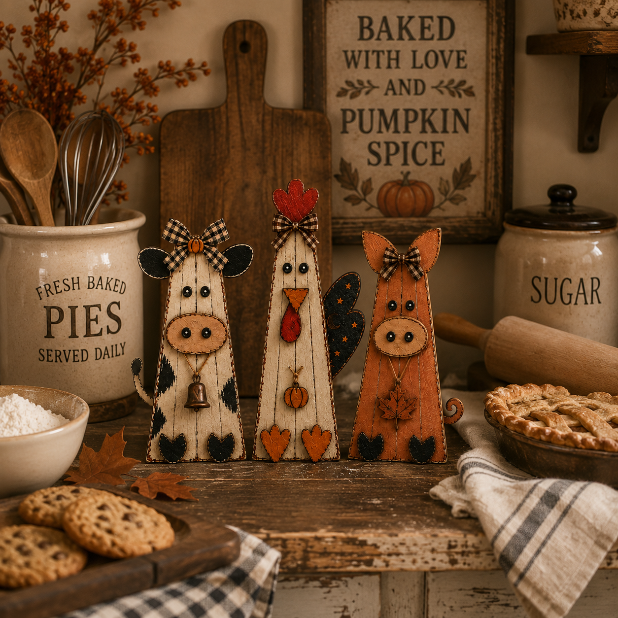 Rustic Fall Farm Animal Tabletop Decor 
