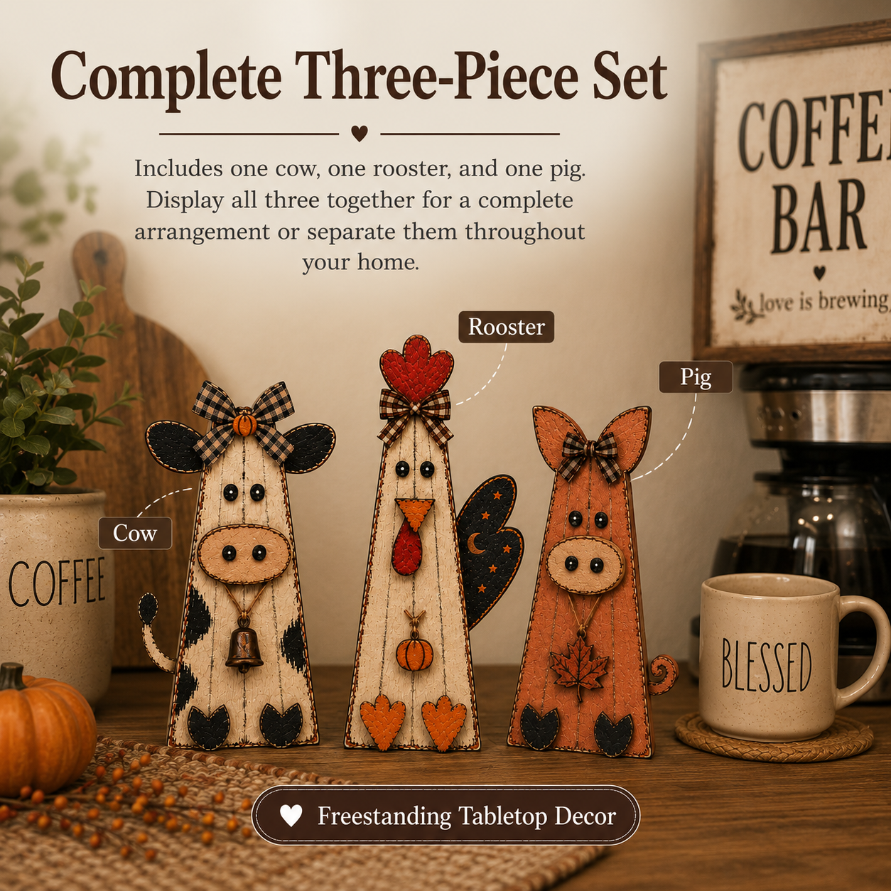 Rustic Fall Farm Animal Tabletop Decor 
