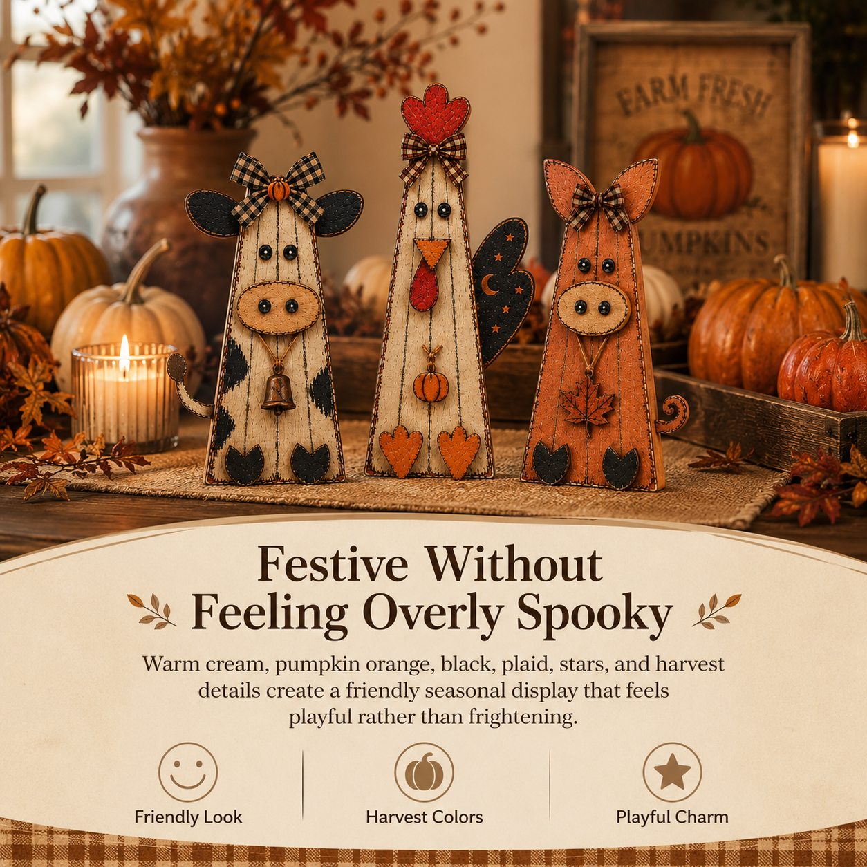 Rustic Fall Farm Animal Tabletop Decor 