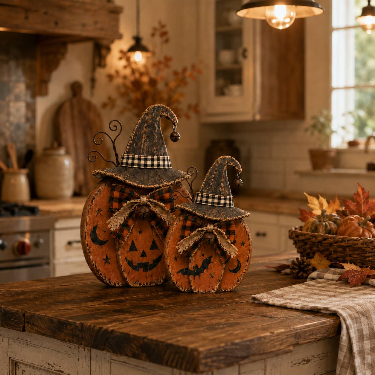 Vintage Witch Pumpkin Halloween Decor 