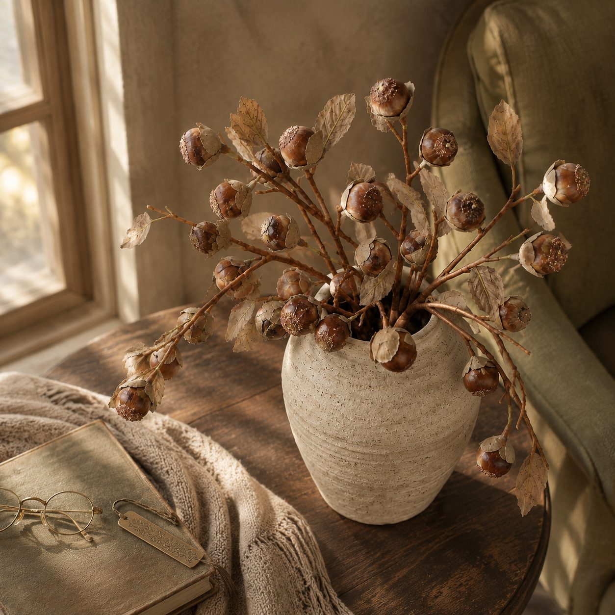 Vintage Faux Thistle Berry Stem