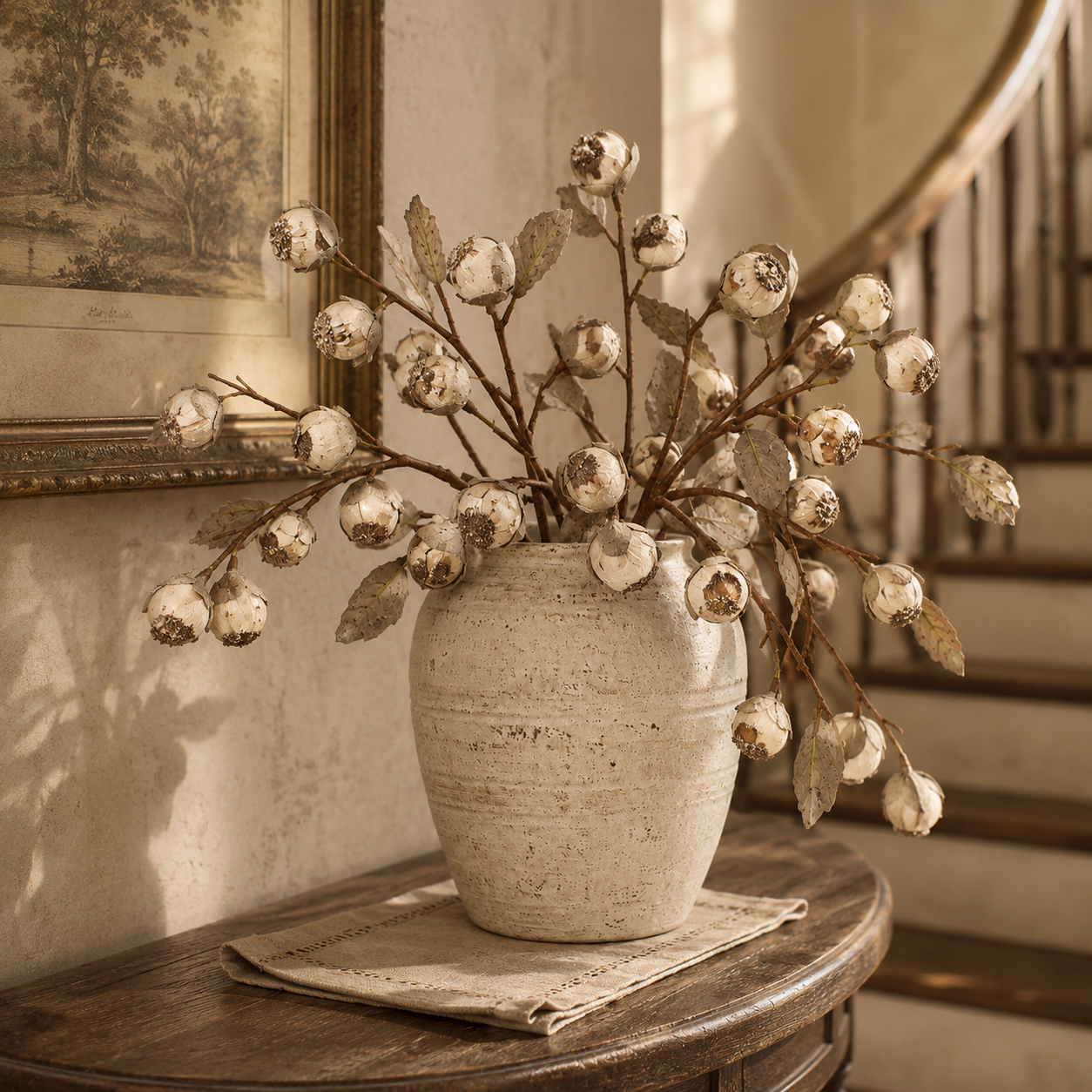 Vintage Faux Thistle Berry Stem