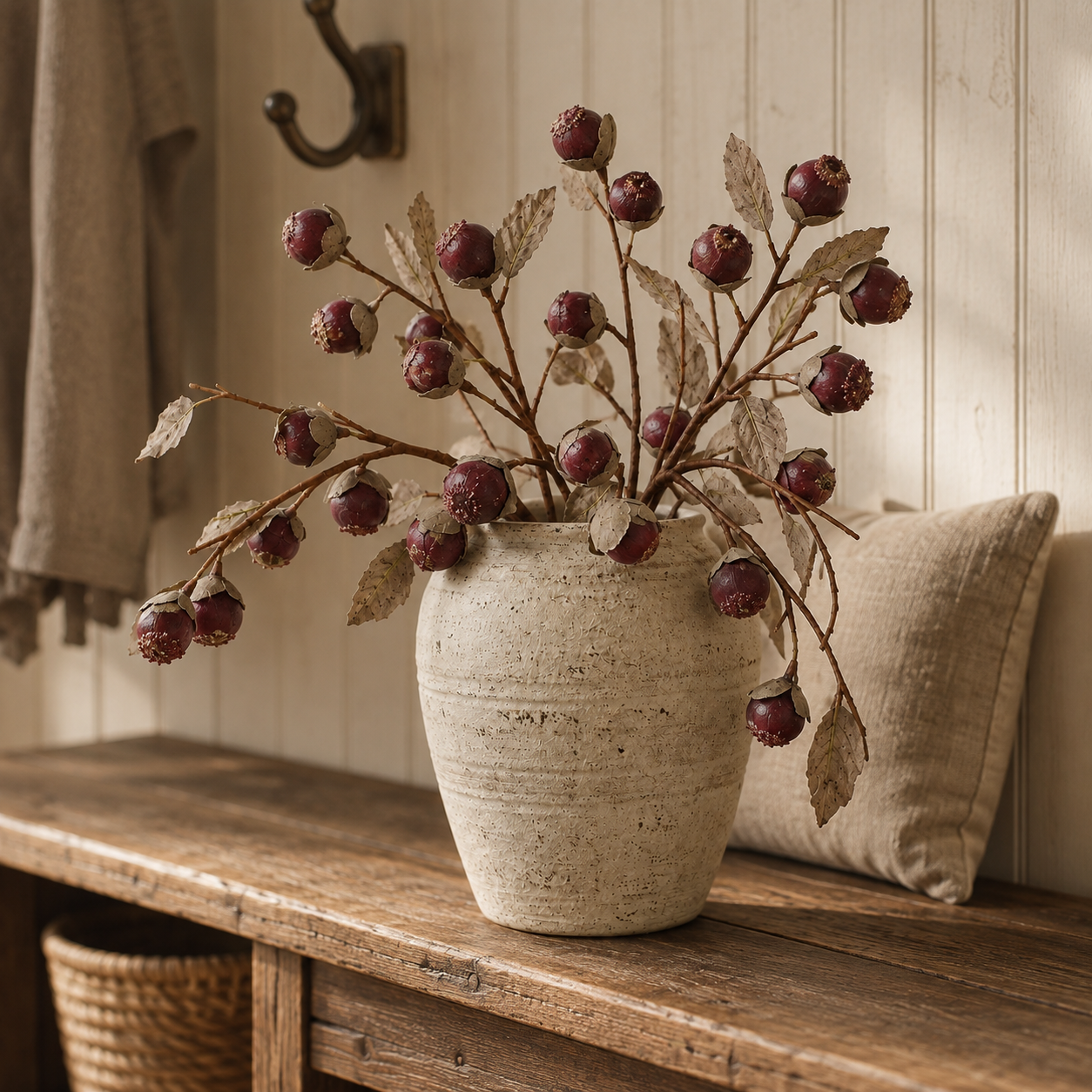 Vintage Faux Thistle Berry Stem