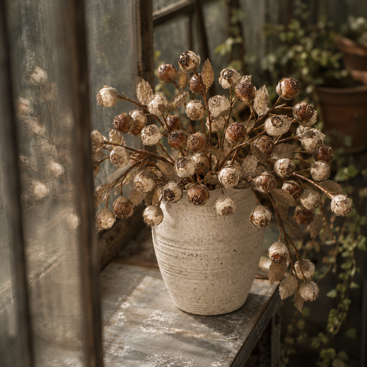 Vintage Faux Thistle Berry Stem