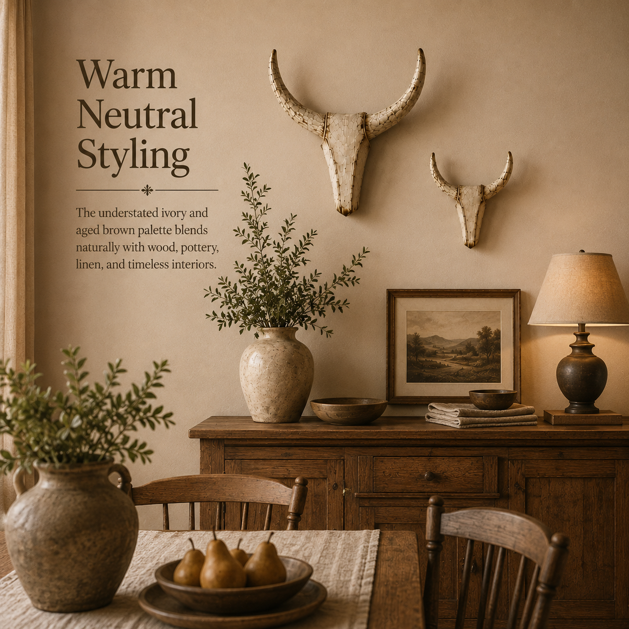 Vintage Distressed Longhorn Wall Sculptures