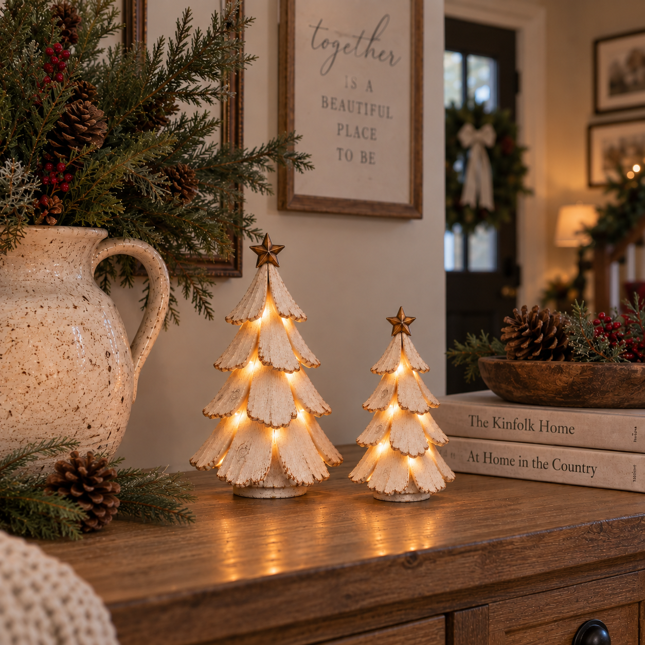 Vintage Lighted Christmas Tree Figurine 