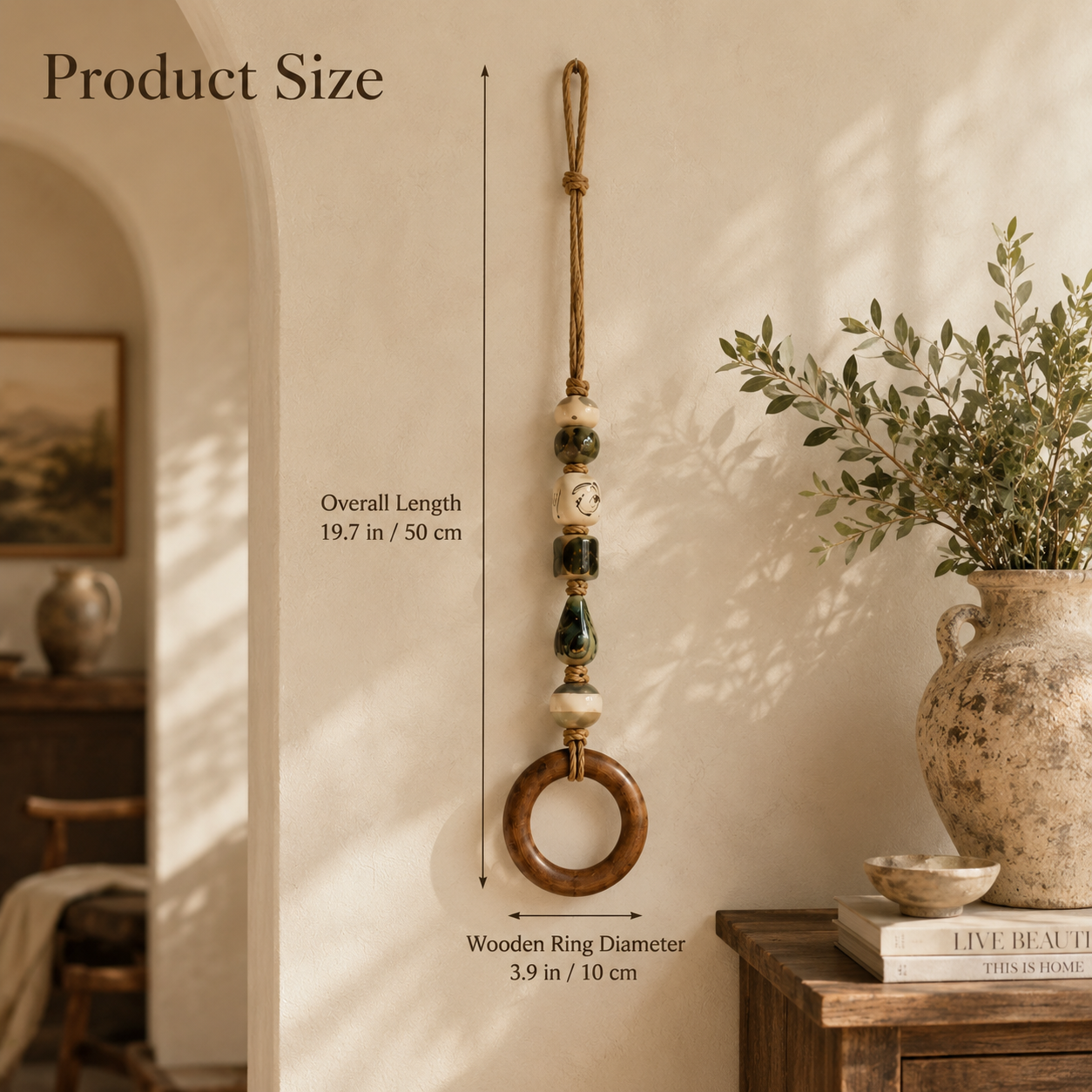  Vintage Ceramic Bead Hanging Towel Ring