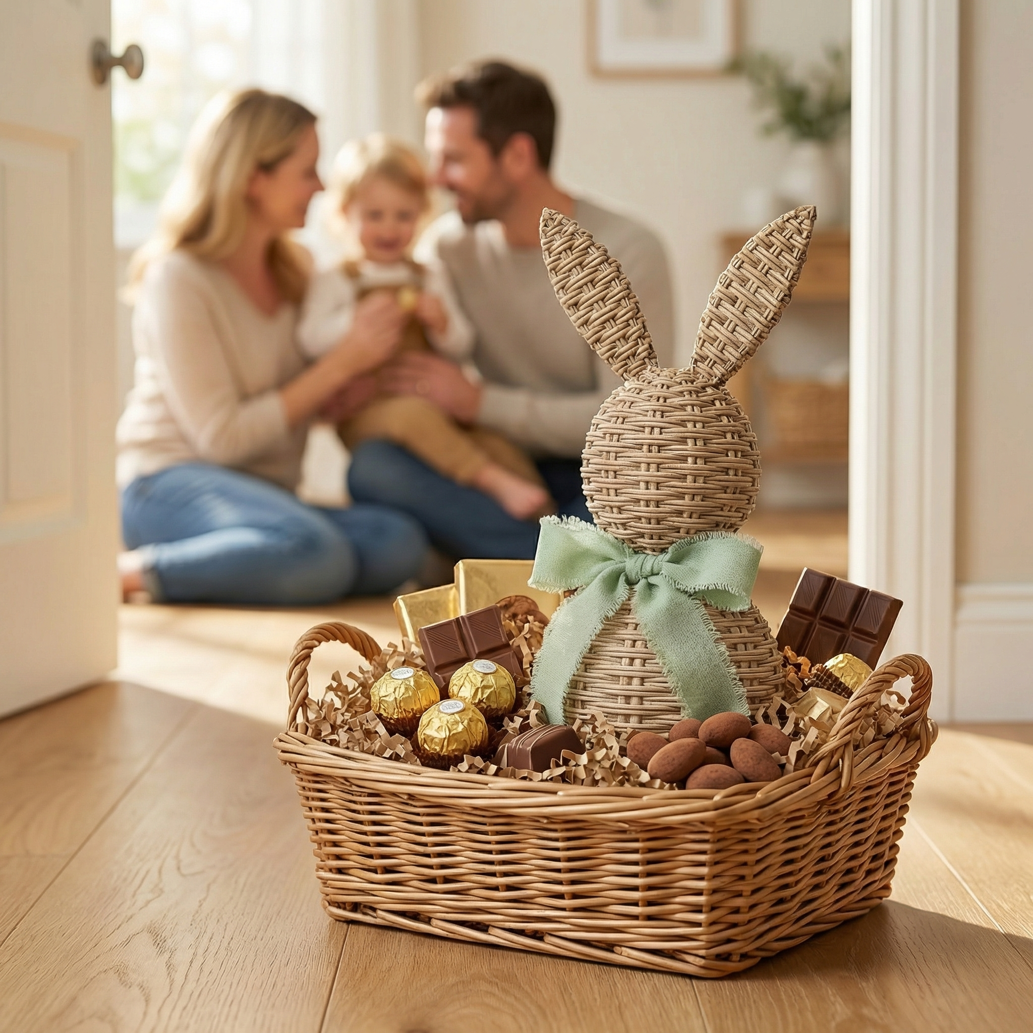 Woven Resin Rabbit Figurine