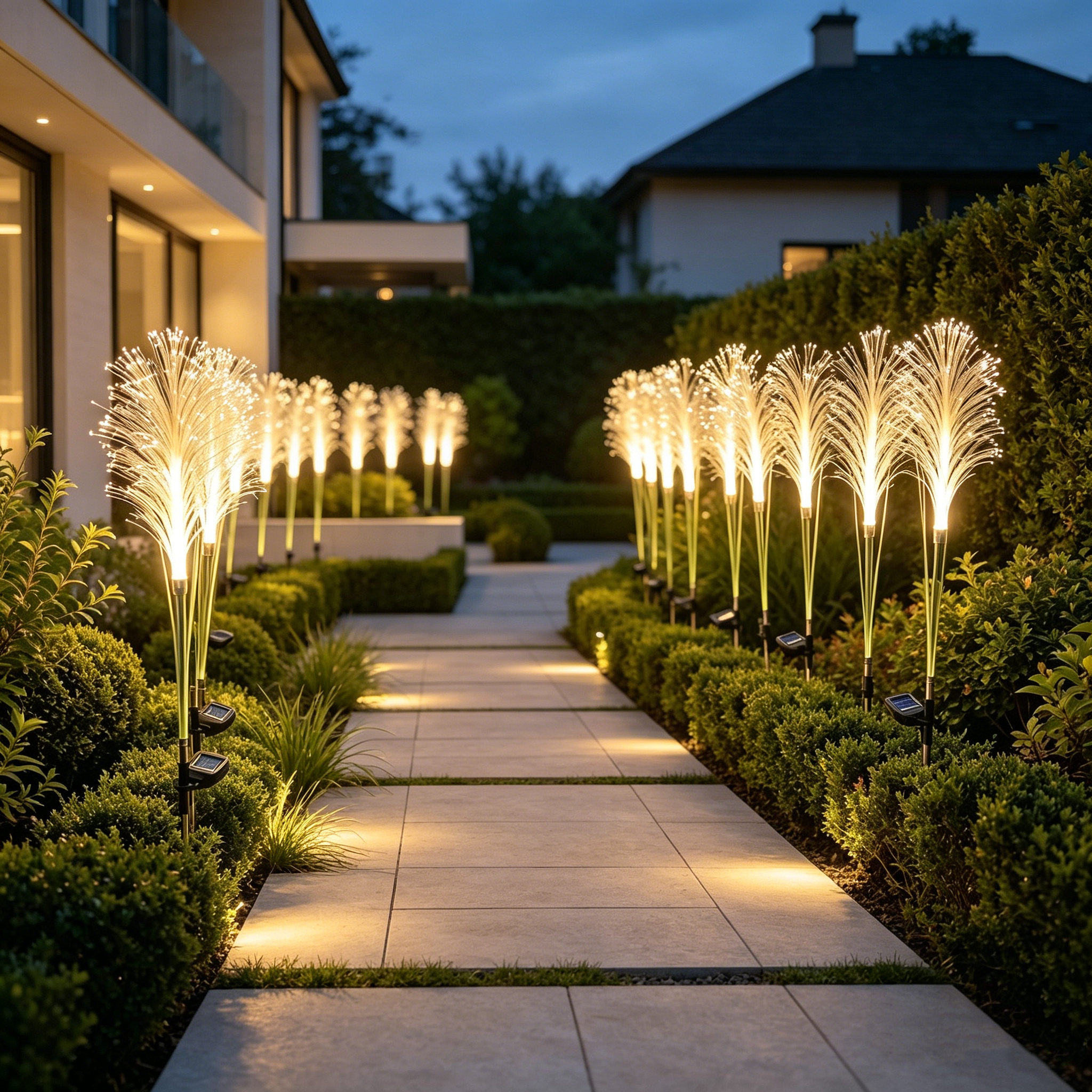 Solar-Powered Simulated Reed Garden Light