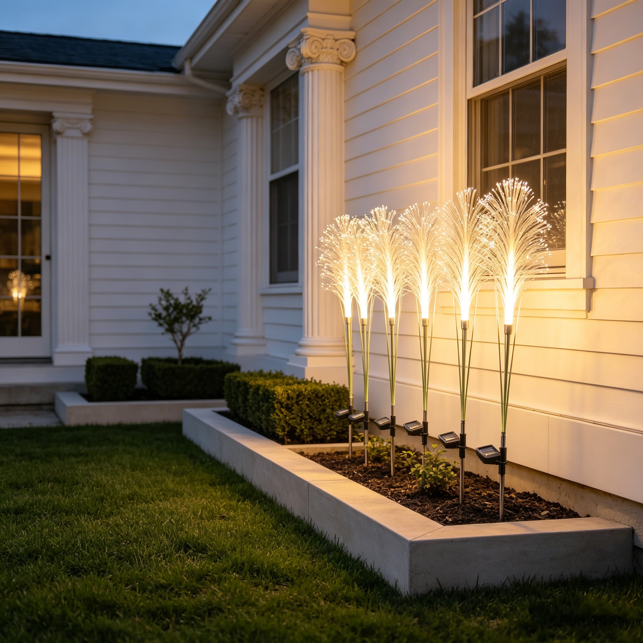 Solar-Powered Simulated Reed Garden Light