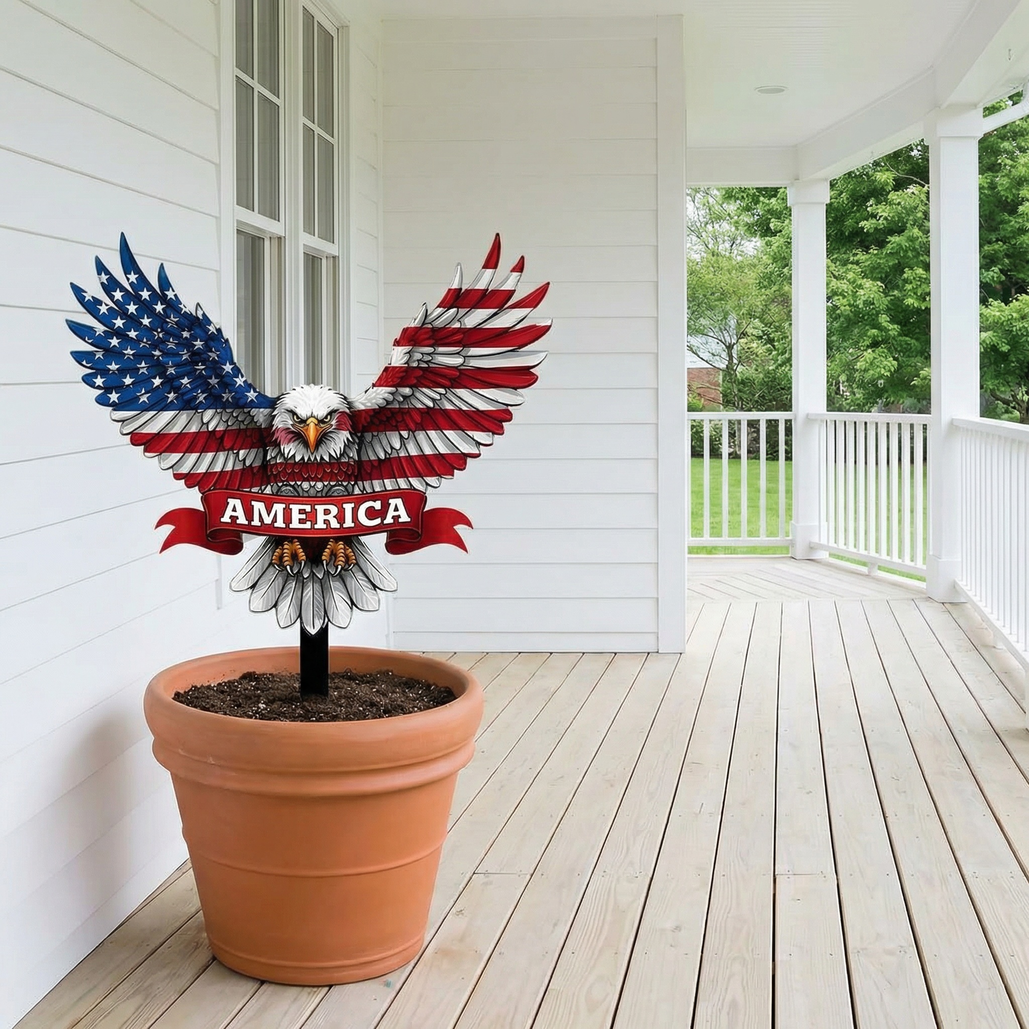 Metal Eagle Garden Stake