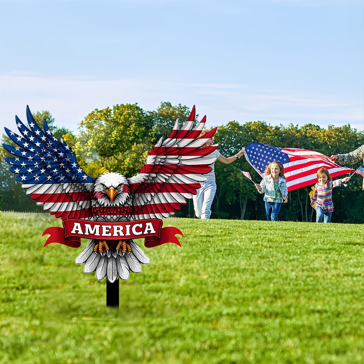 Metal Eagle Garden Stake