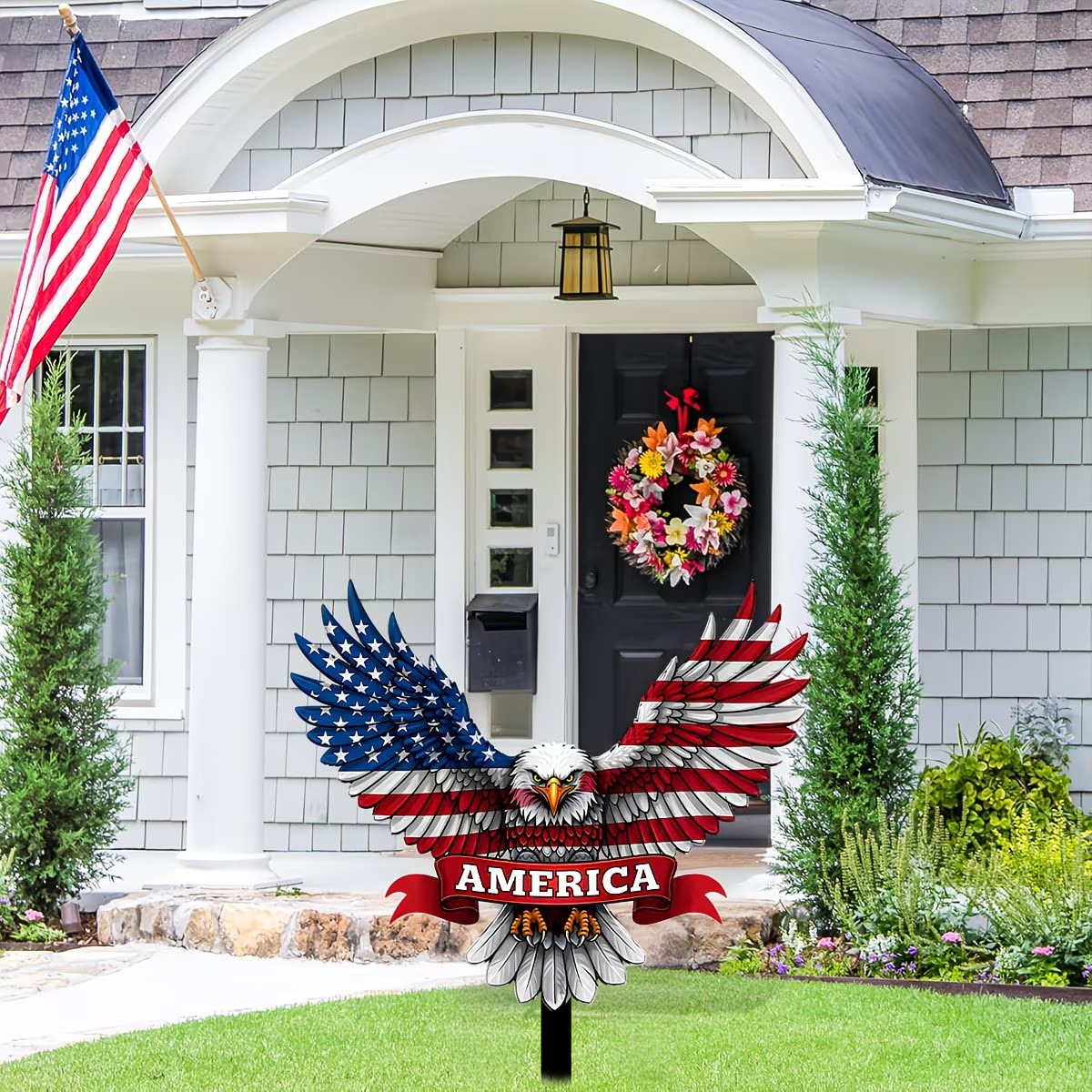 Metal Eagle Garden Stake