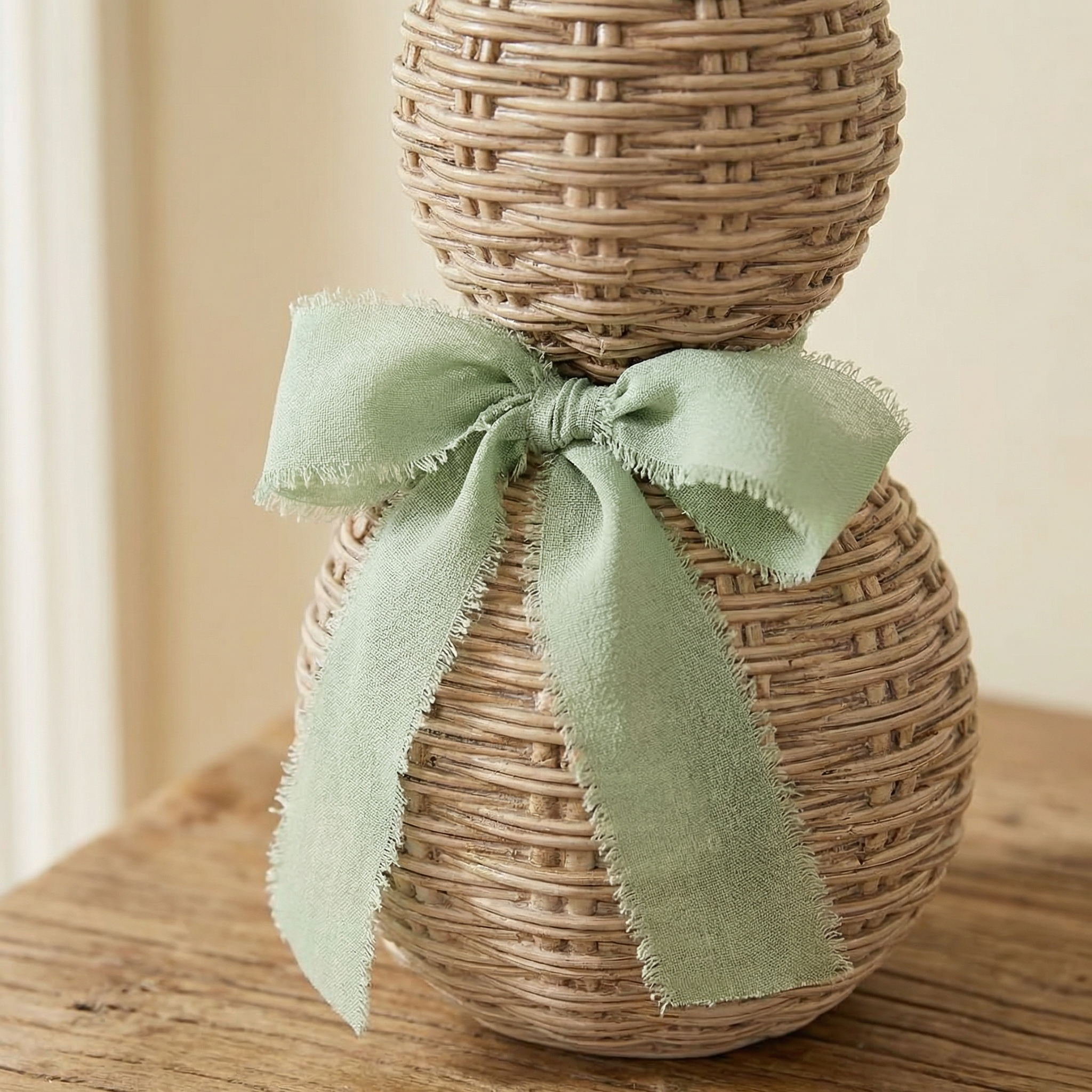 Woven Resin Rabbit Figurine