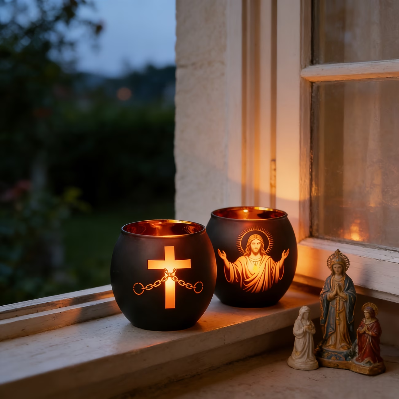 Faith & Light Christian Cross Candle Holder