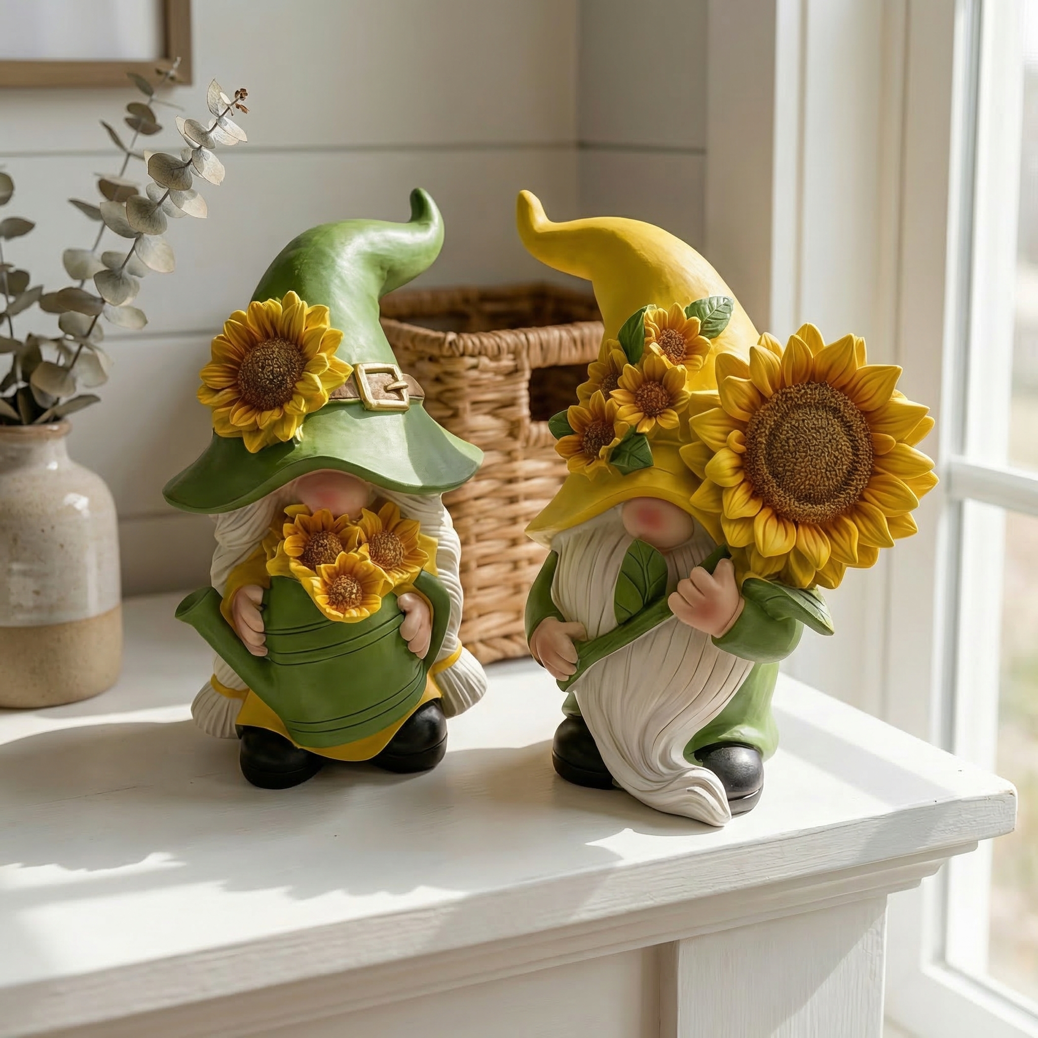 Sunflower Garden Gnome Figurines