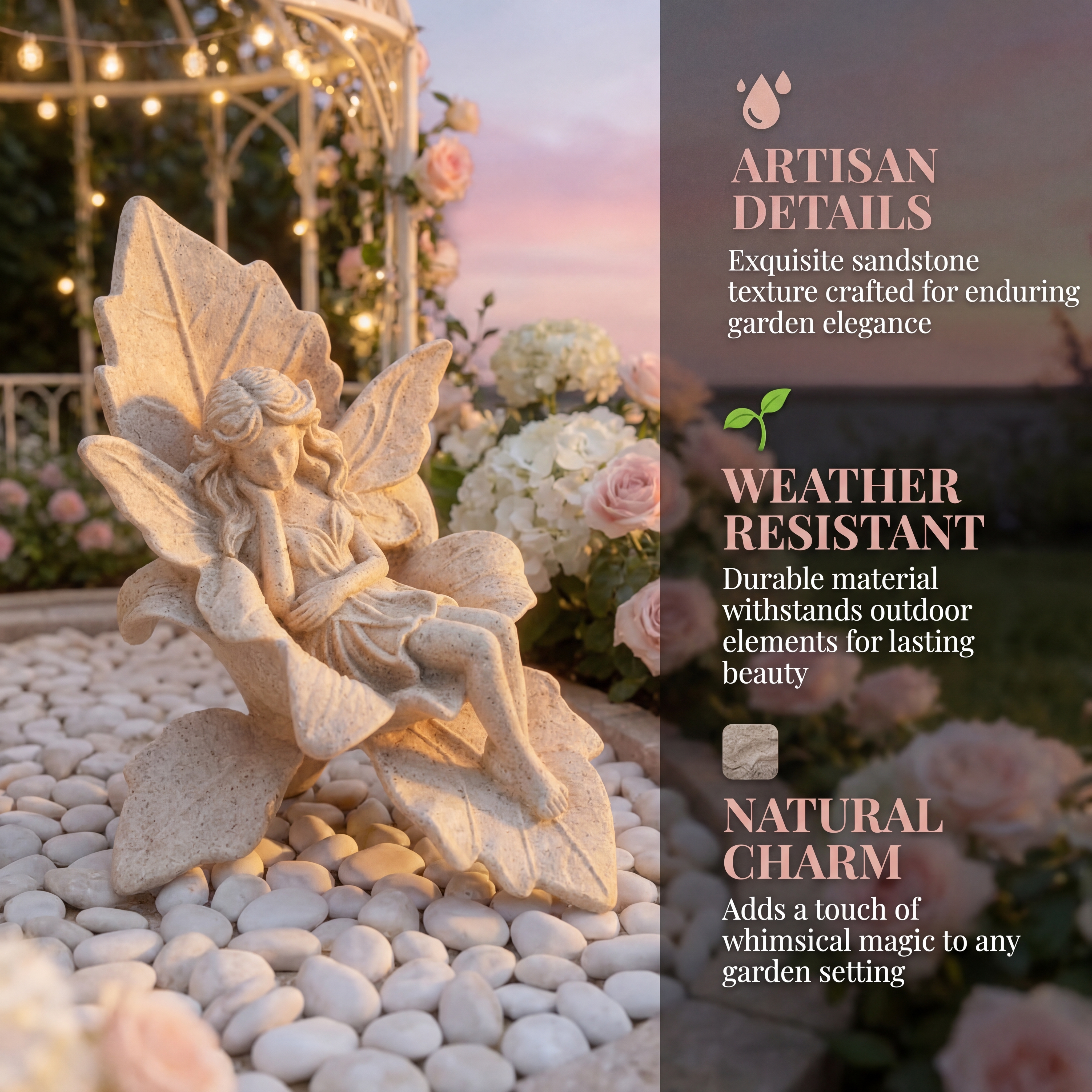 Enchanted Leaf Fairy Statue for Garden & Patio Decor