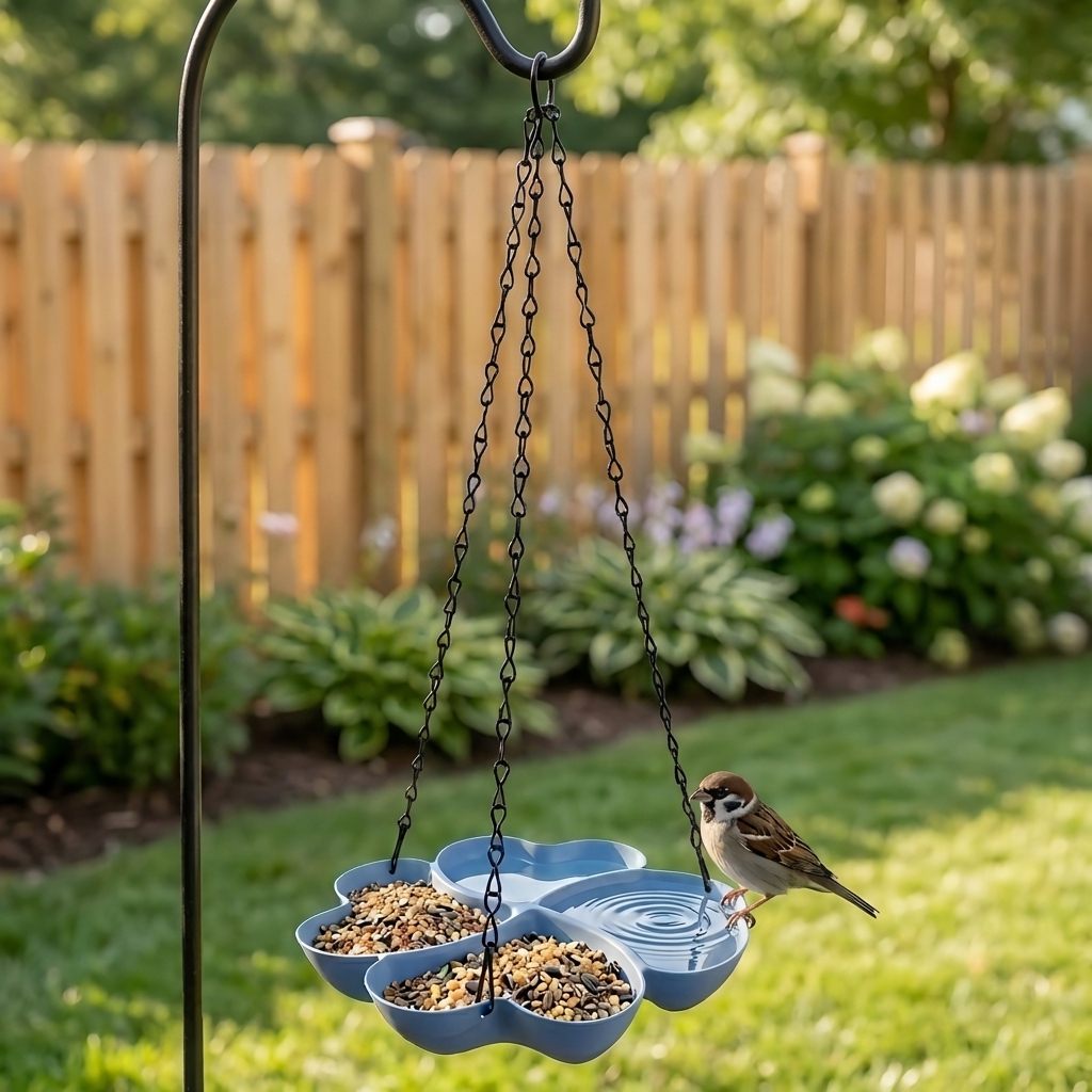All-in-One Hanging Bird Feeder Tray
