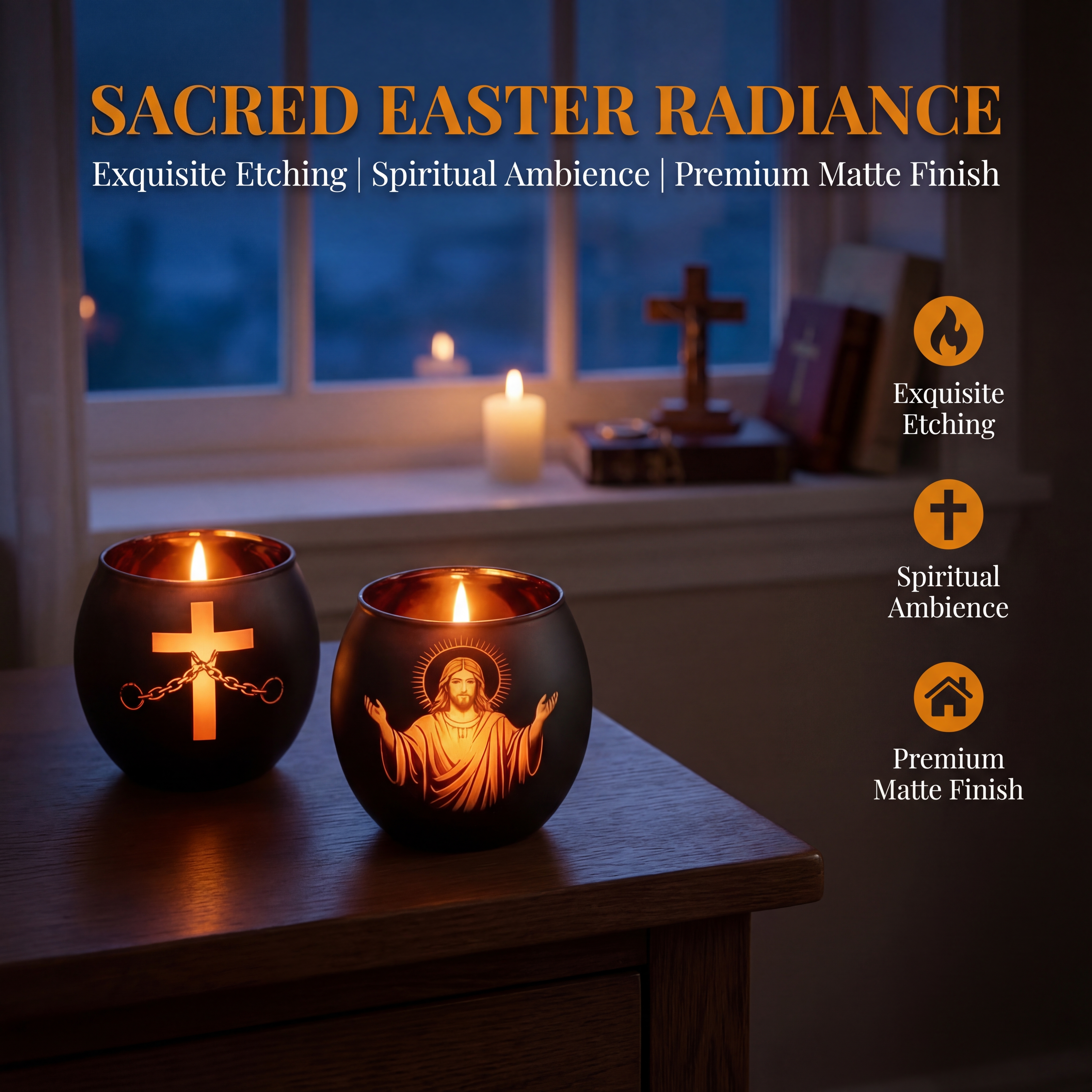 Faith & Light Christian Cross Candle Holder