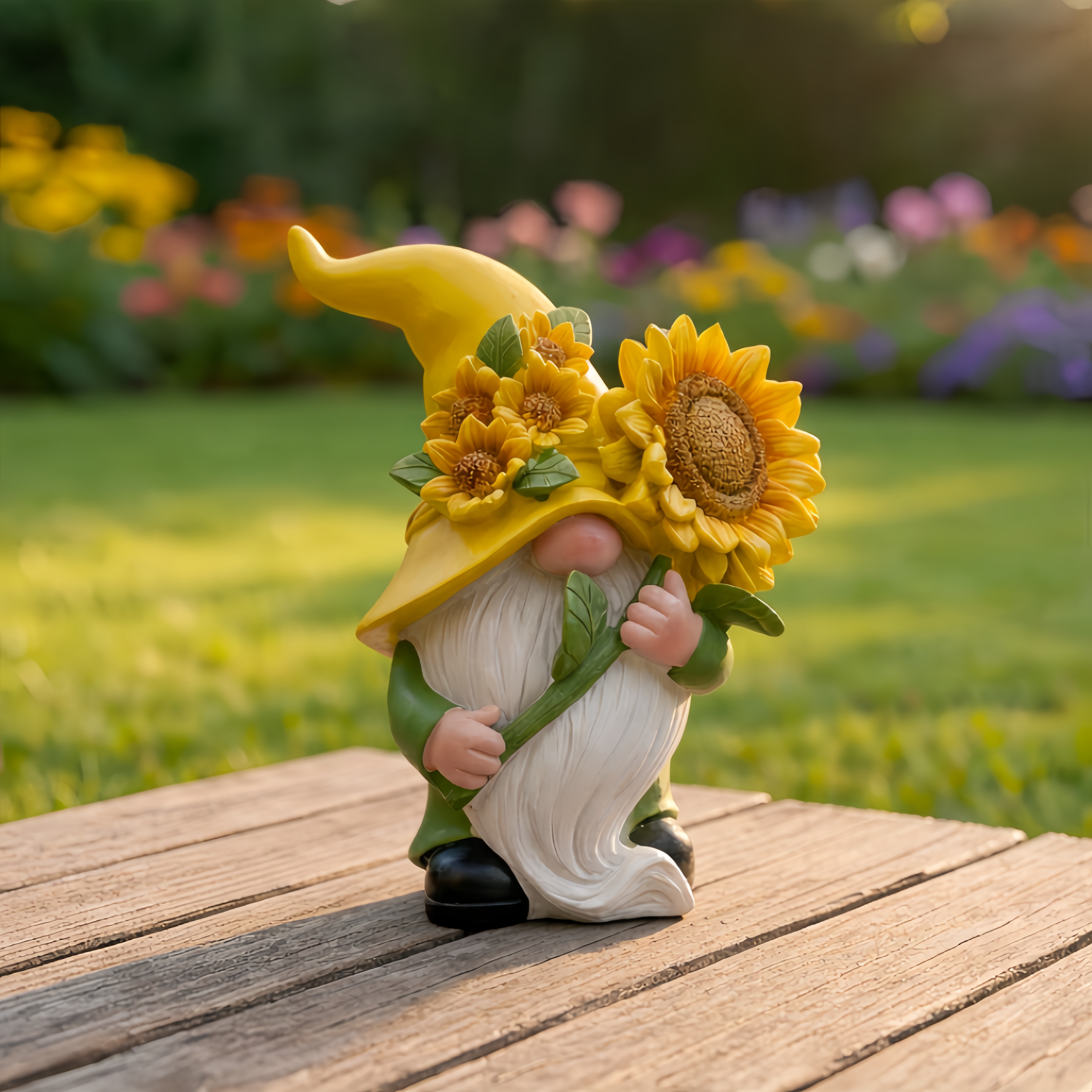 Sunflower Garden Gnome Figurines