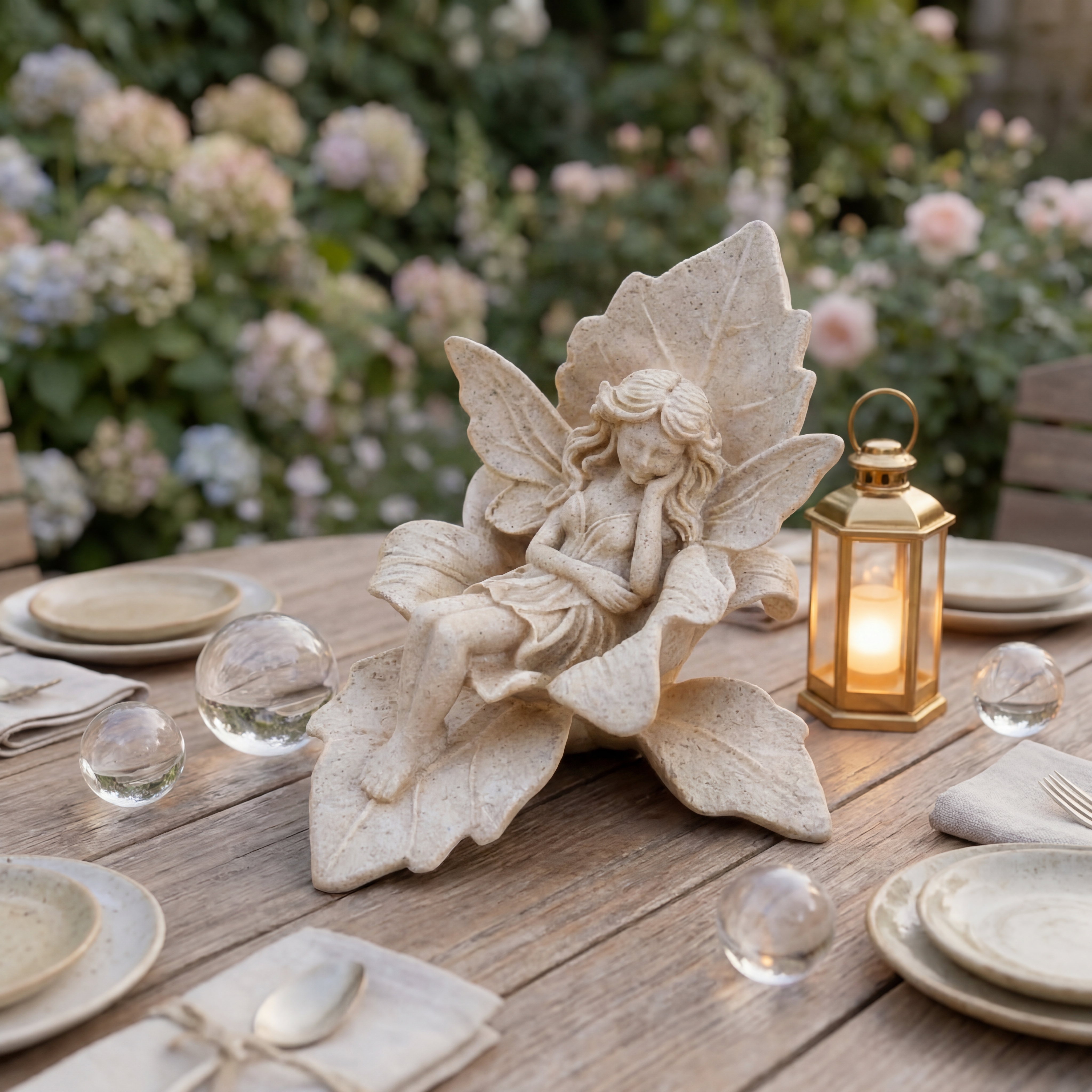 Enchanted Leaf Fairy Statue for Garden & Patio Decor