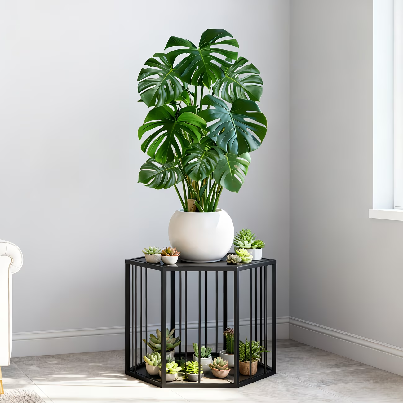 Lifelike Faux Monstera Plant for Home Décor