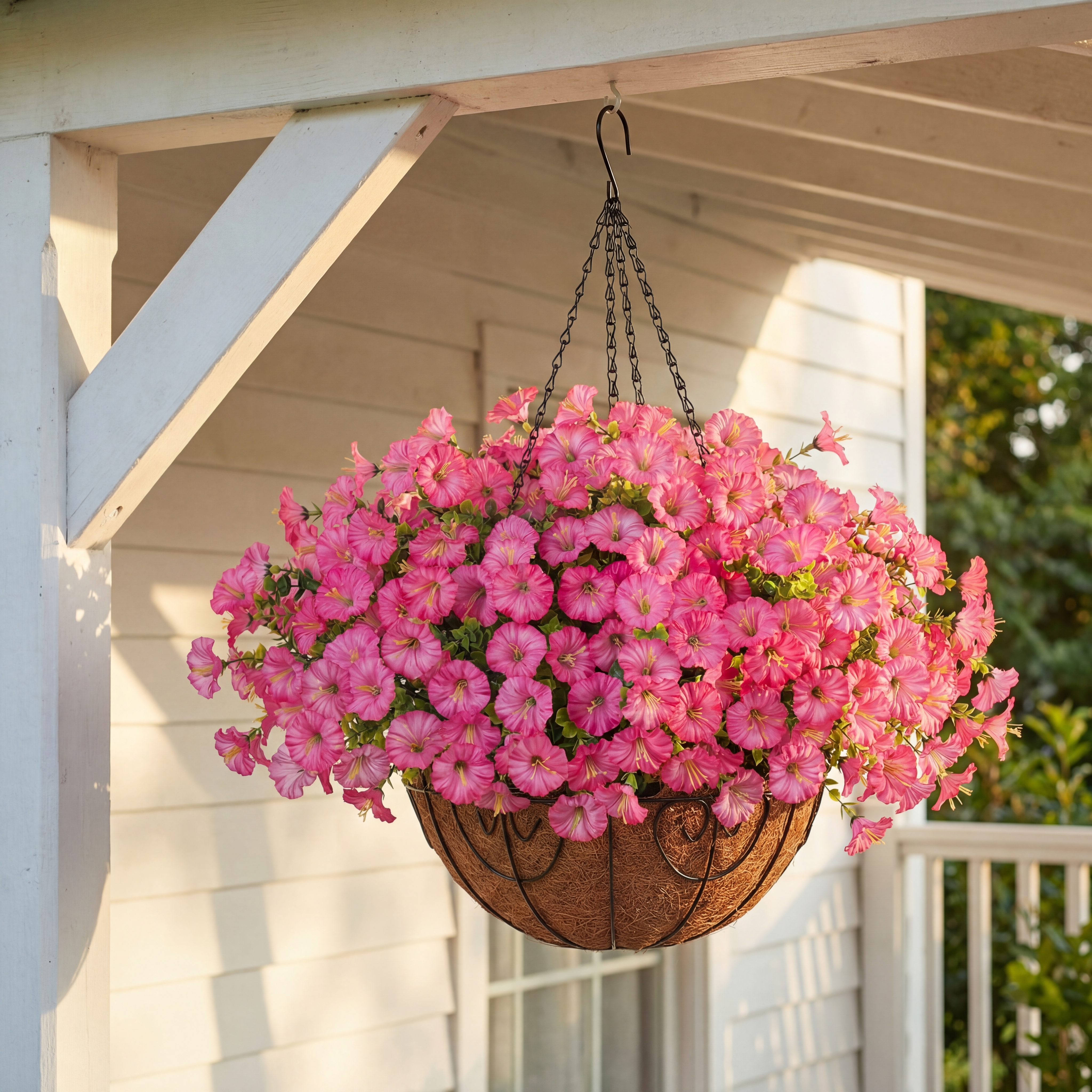 Full Bloom Hanging Morning Glory Basket
