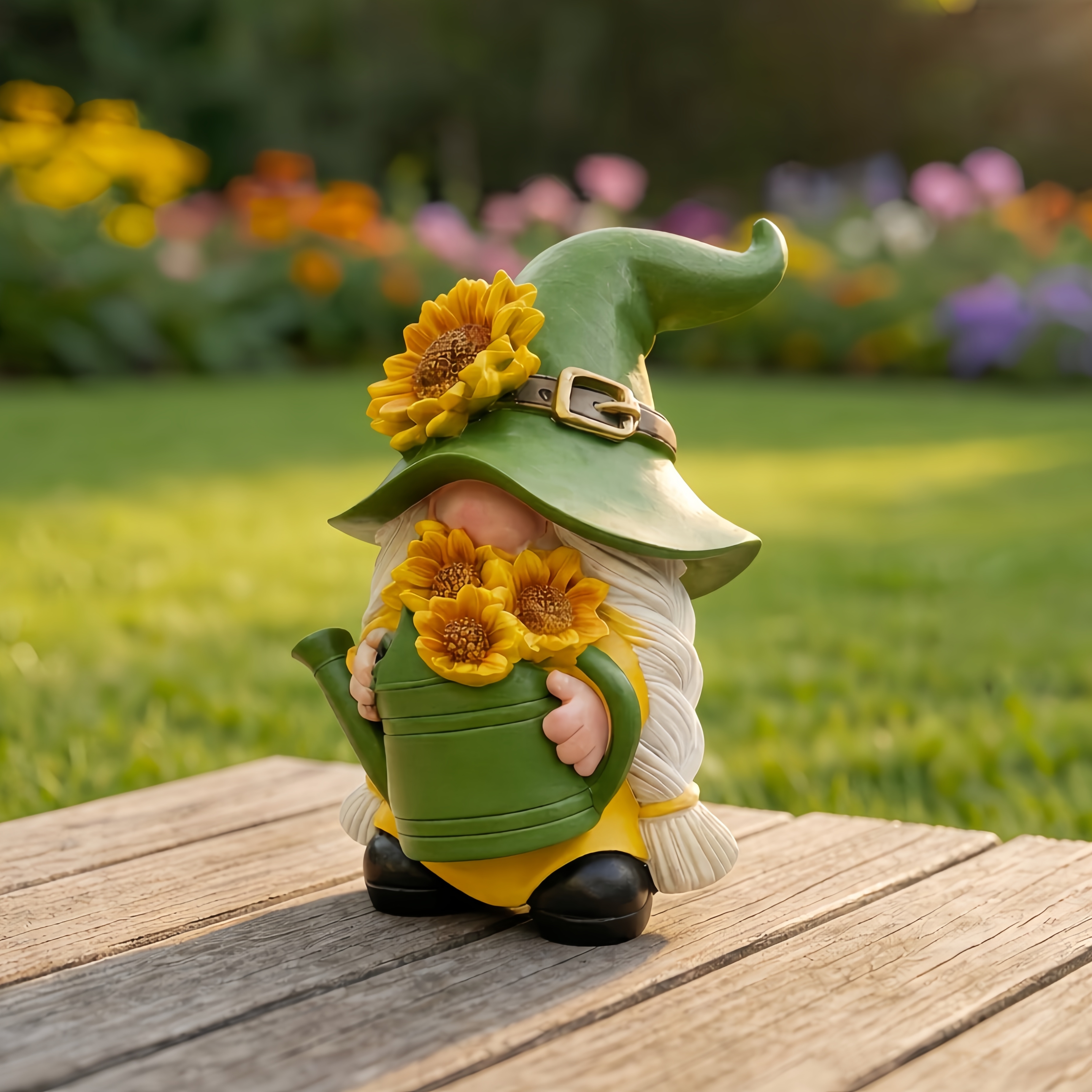 Sunflower Garden Gnome Figurines