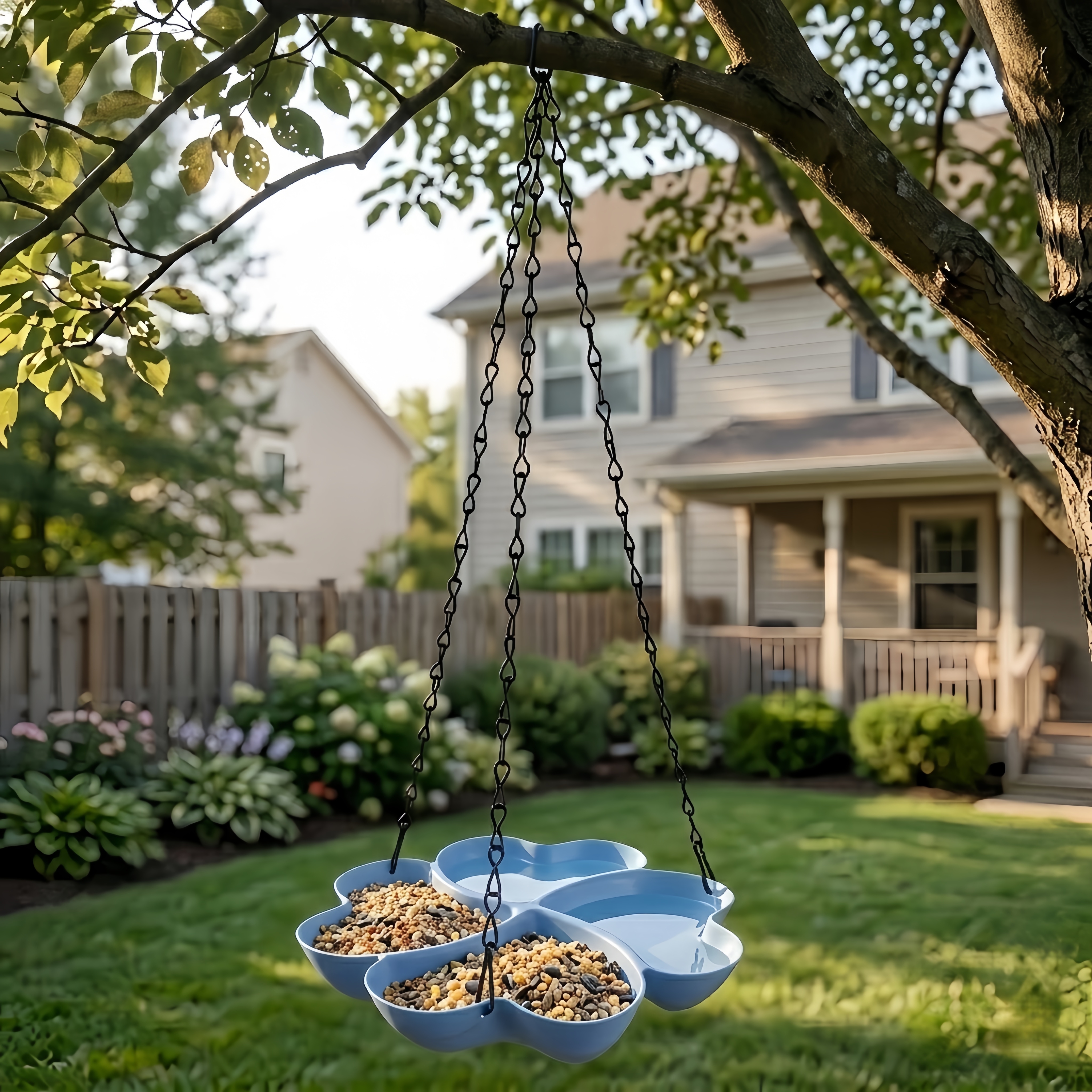 All-in-One Hanging Bird Feeder Tray
