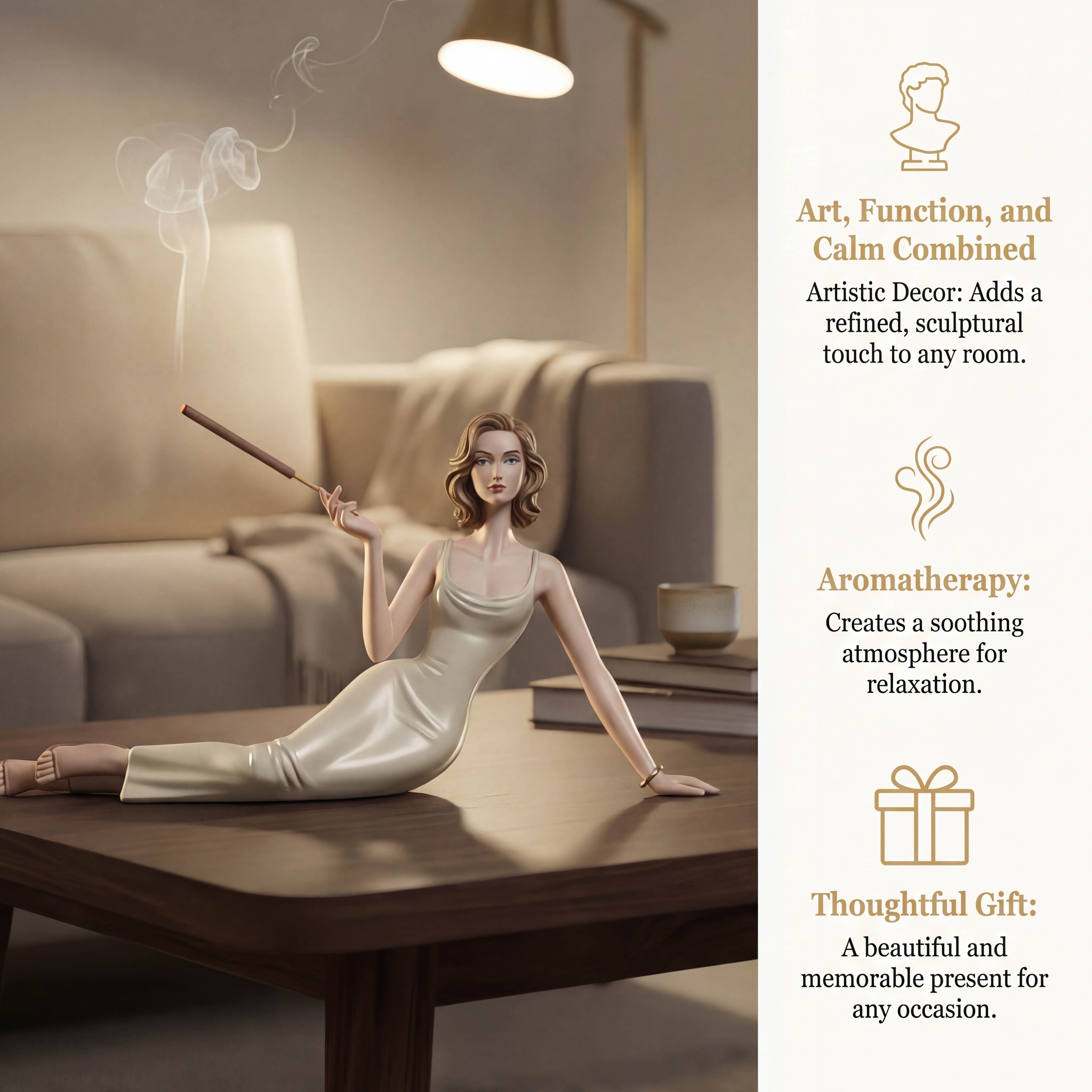 Handcrafted Ceramic Aroma Statue – Where Sculpture Meets Serenity