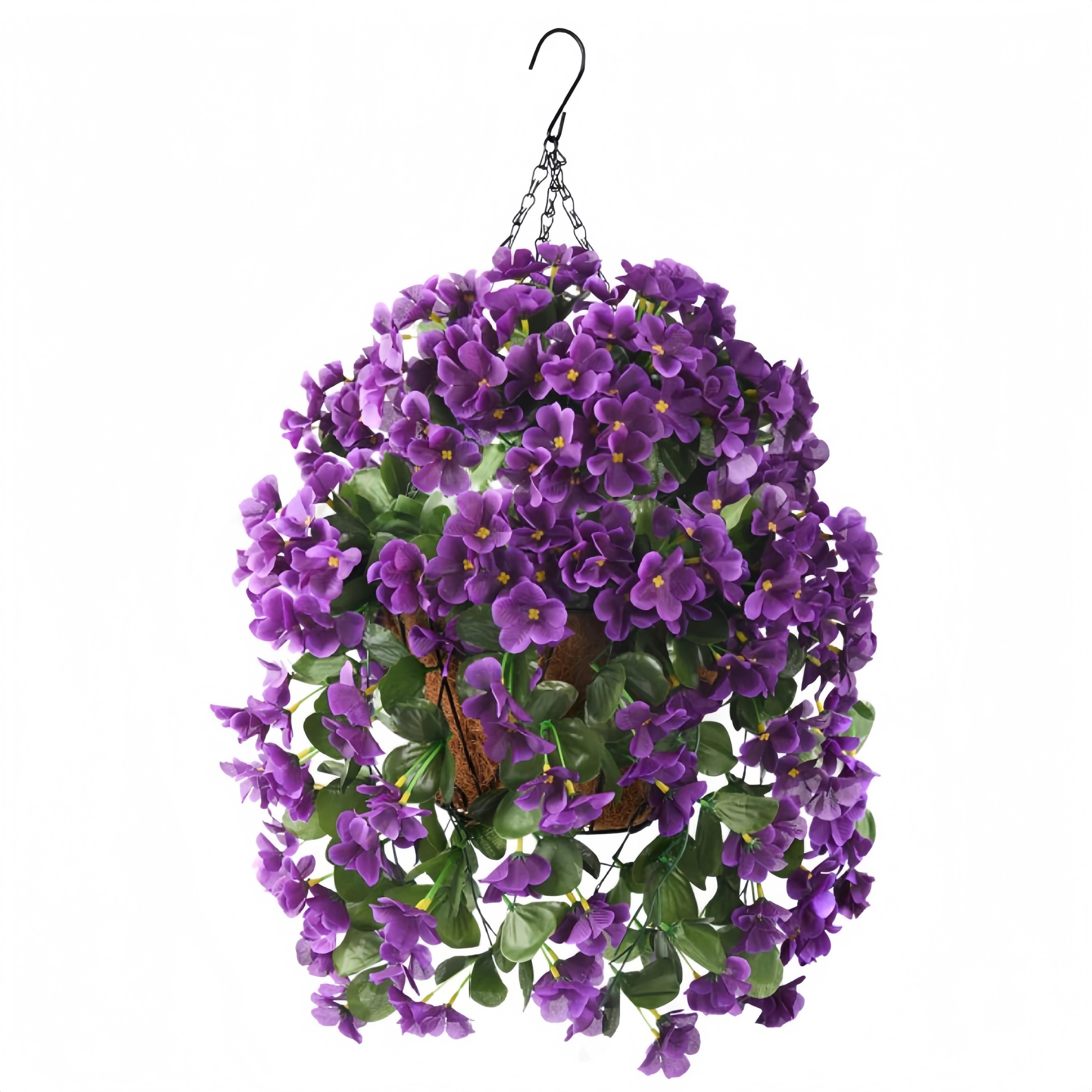 Artificial Begonia Hanging Basket for Porch & Garden (UV-Resistant)