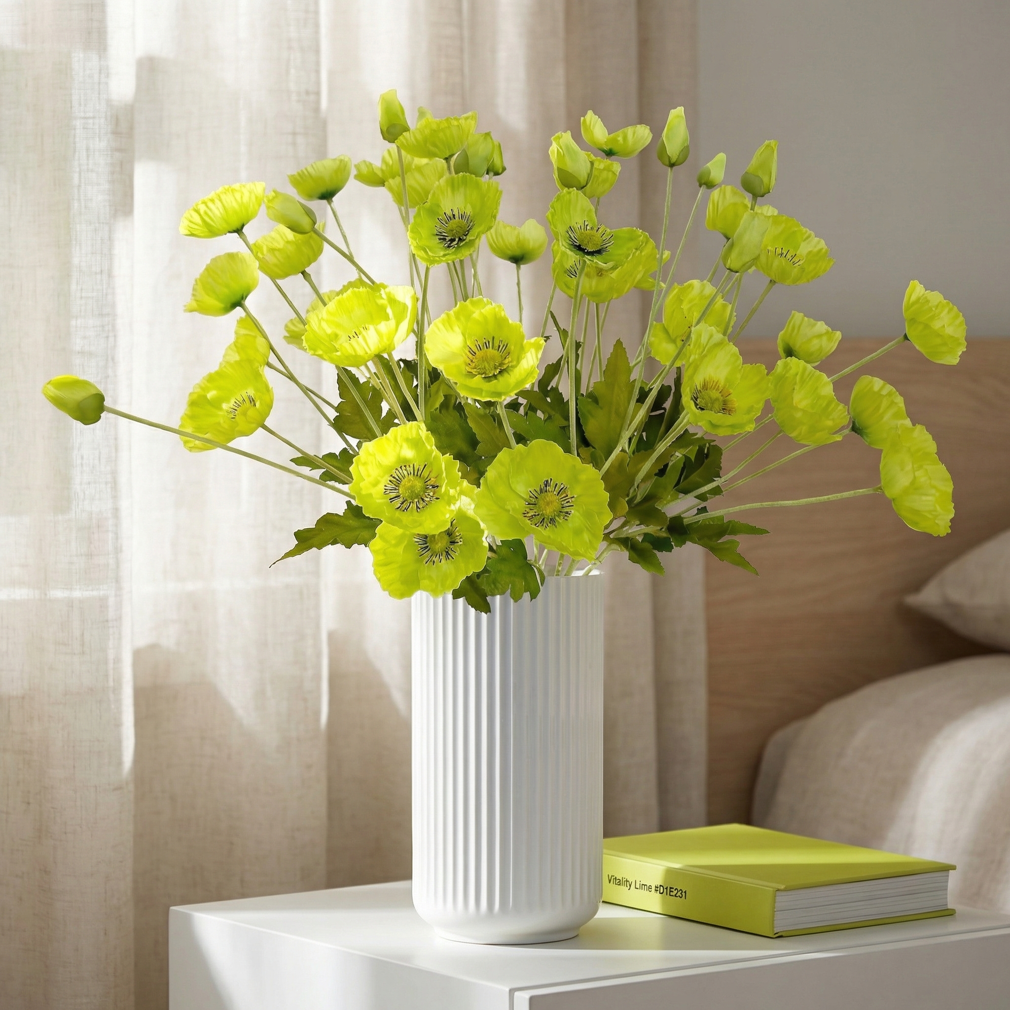 Lifelike Poppy Floral Arrangement – 5 Stems