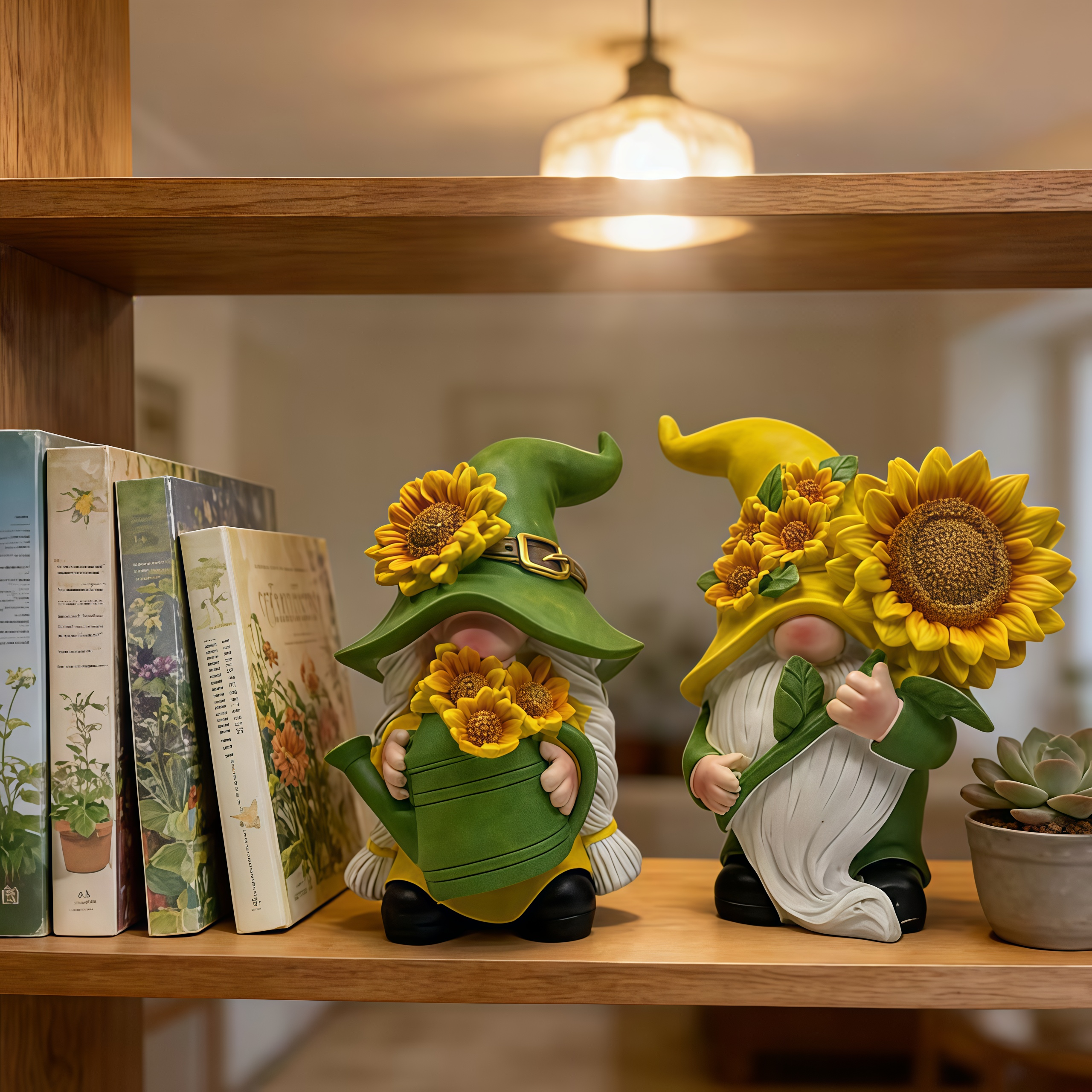 Sunflower Garden Gnome Figurines