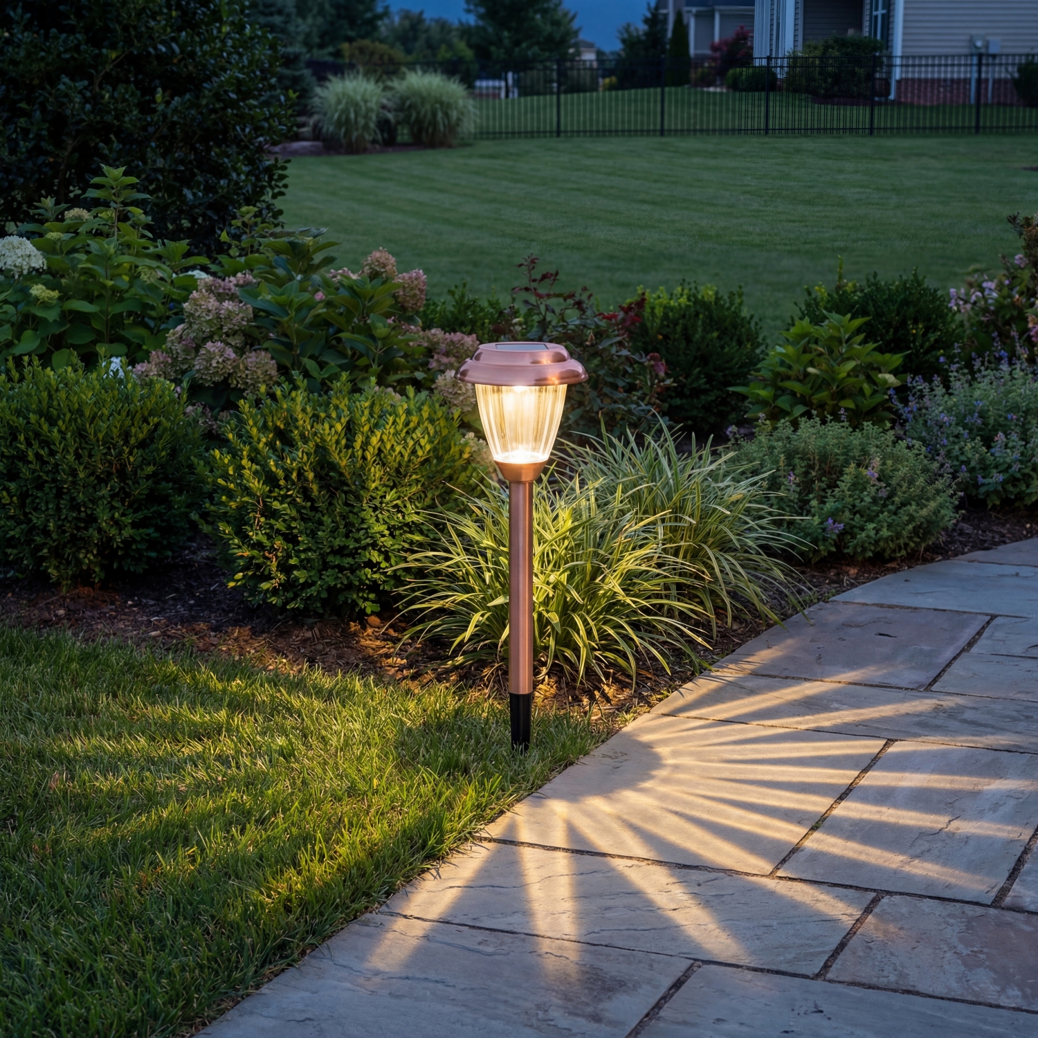 Solar Pathway Lights with Warm Sun Star Glow