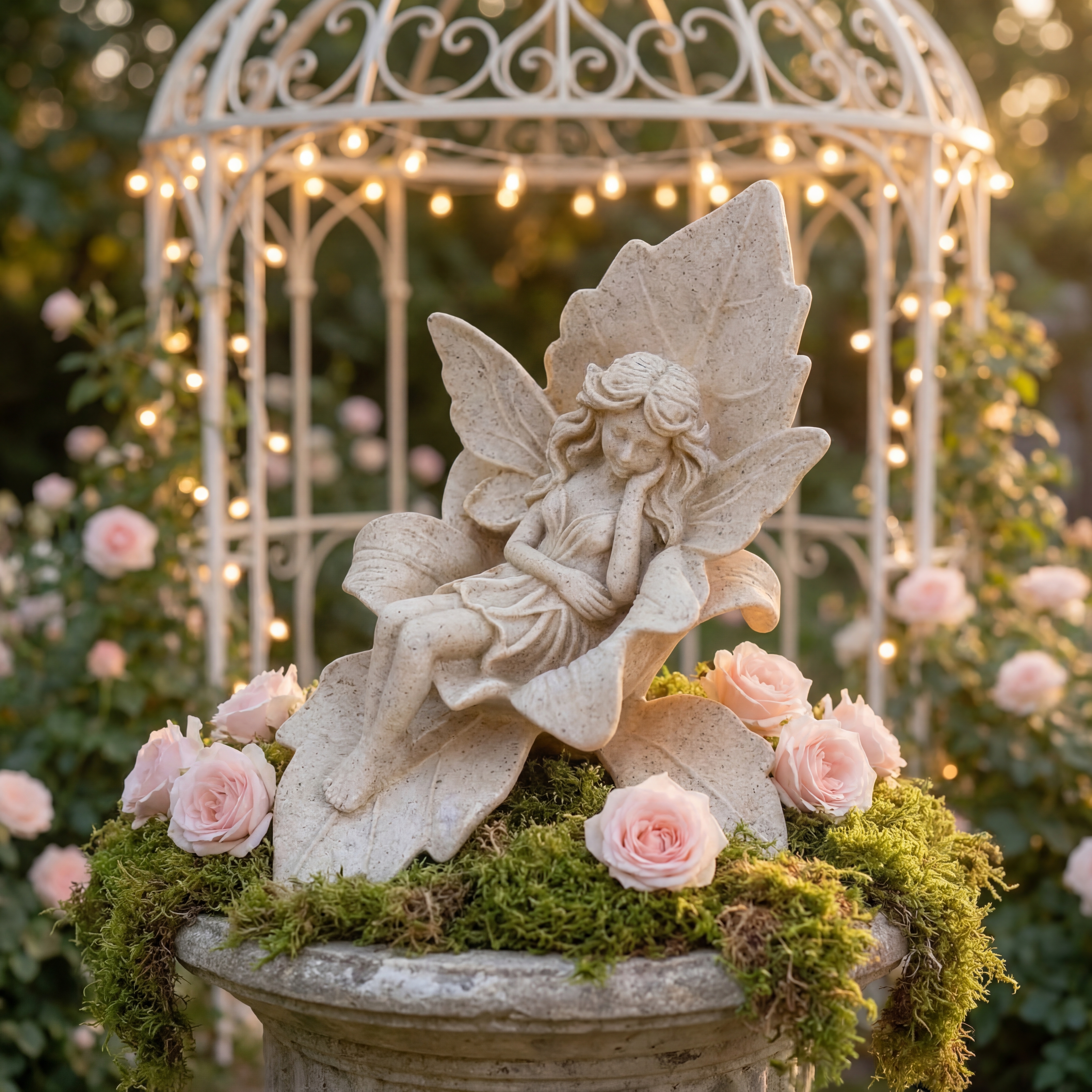 Enchanted Leaf Fairy Statue for Garden & Patio Decor