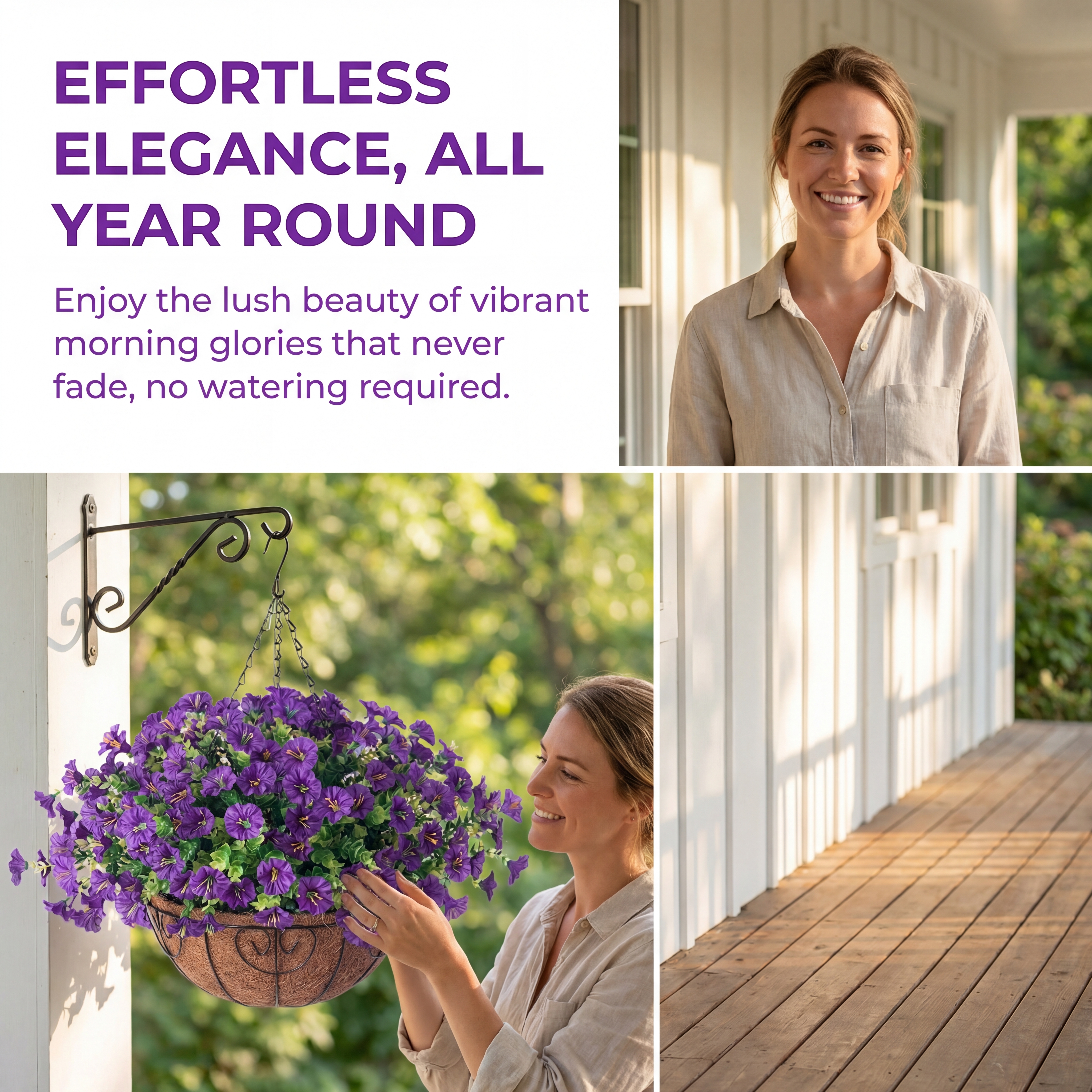 Full Bloom Hanging Morning Glory Basket