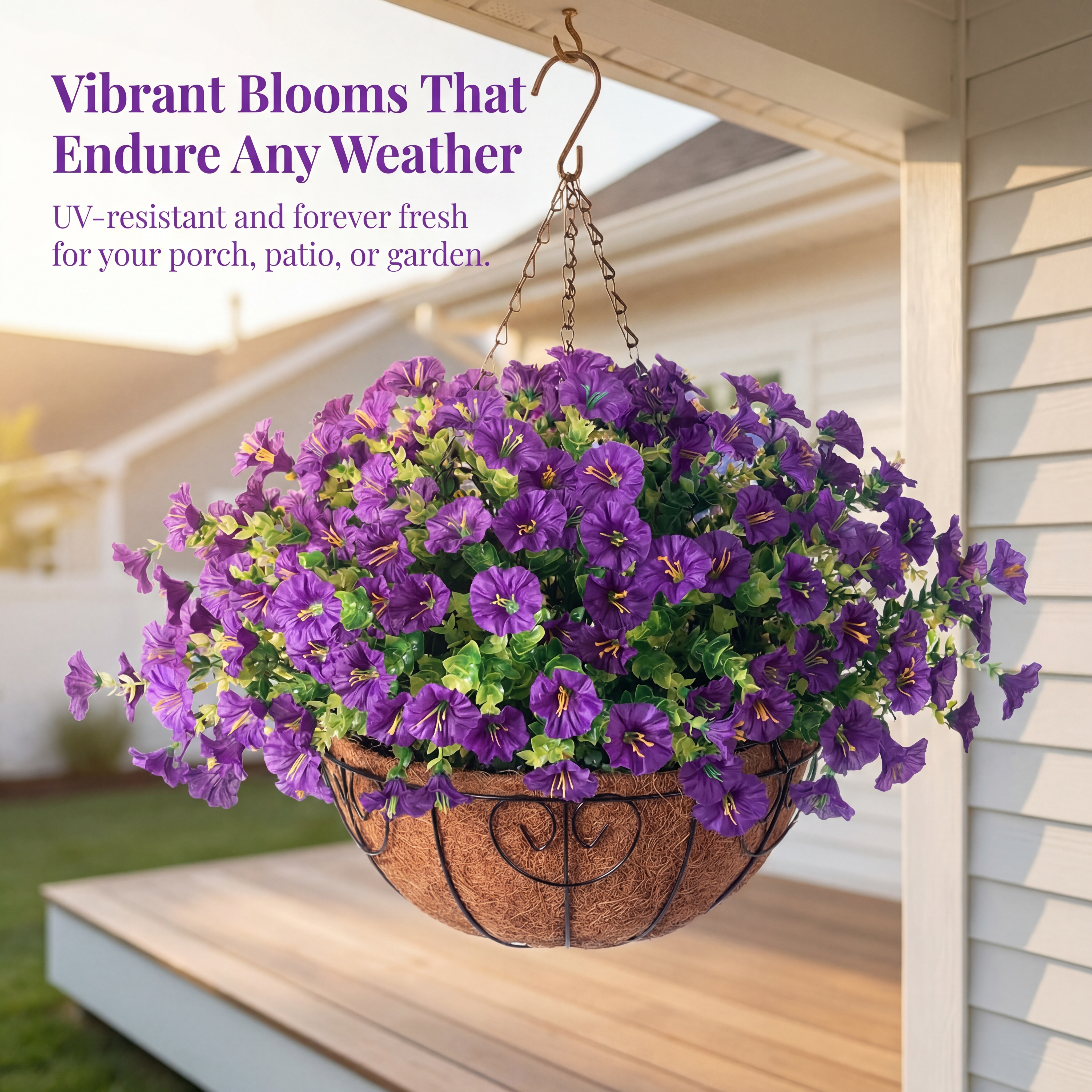 Full Bloom Hanging Morning Glory Basket