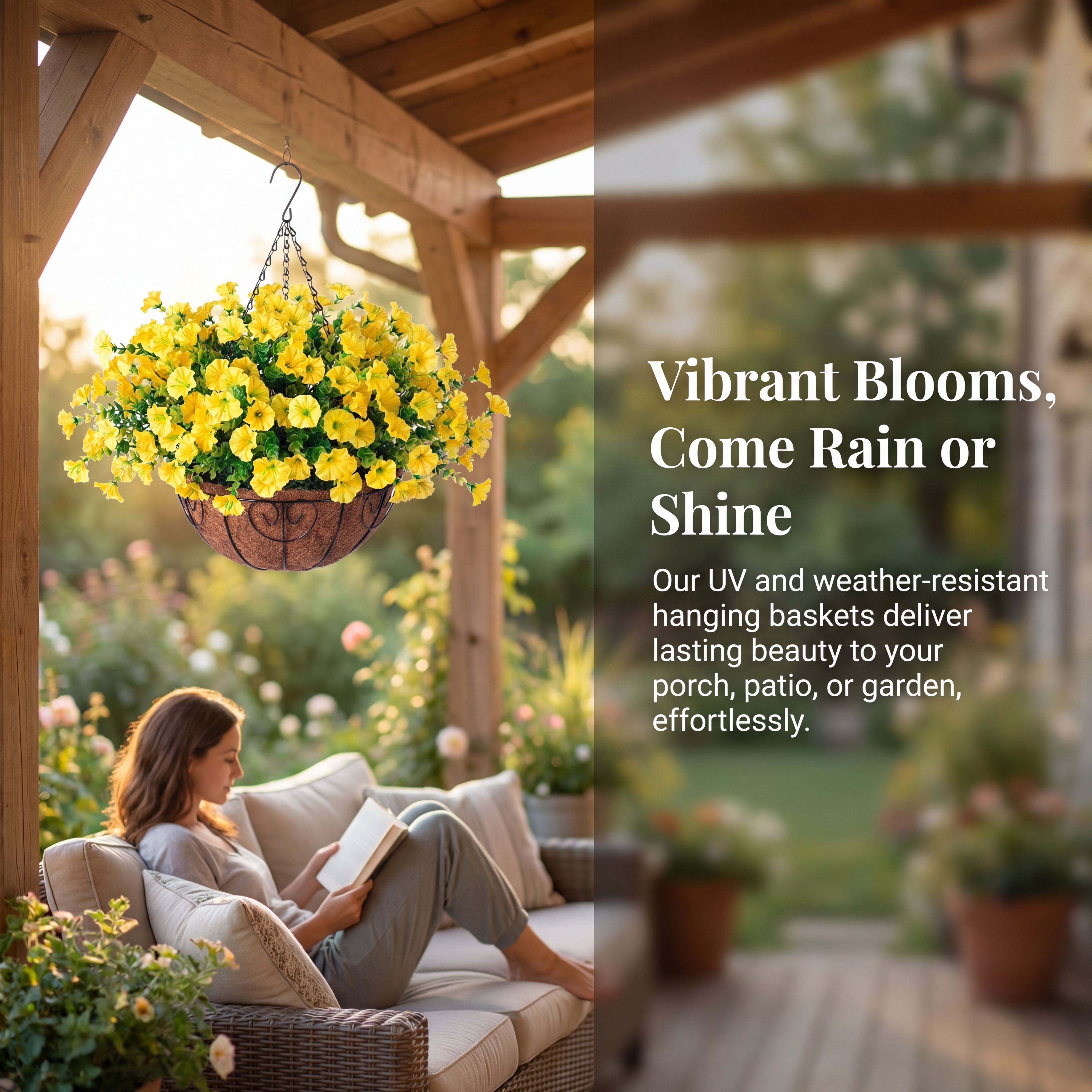 Full Bloom Hanging Morning Glory Basket