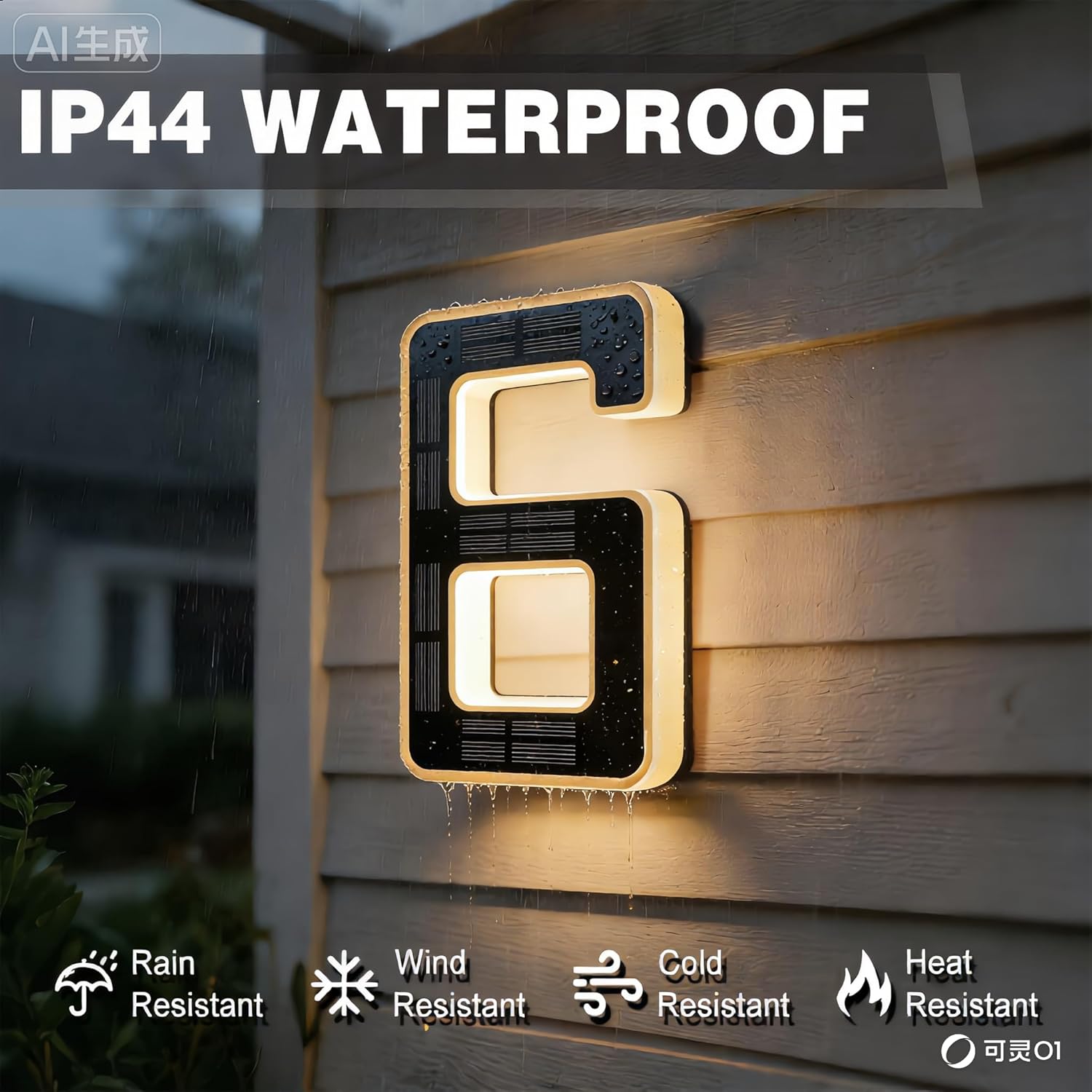 Modern Solar LED Illuminated House Number