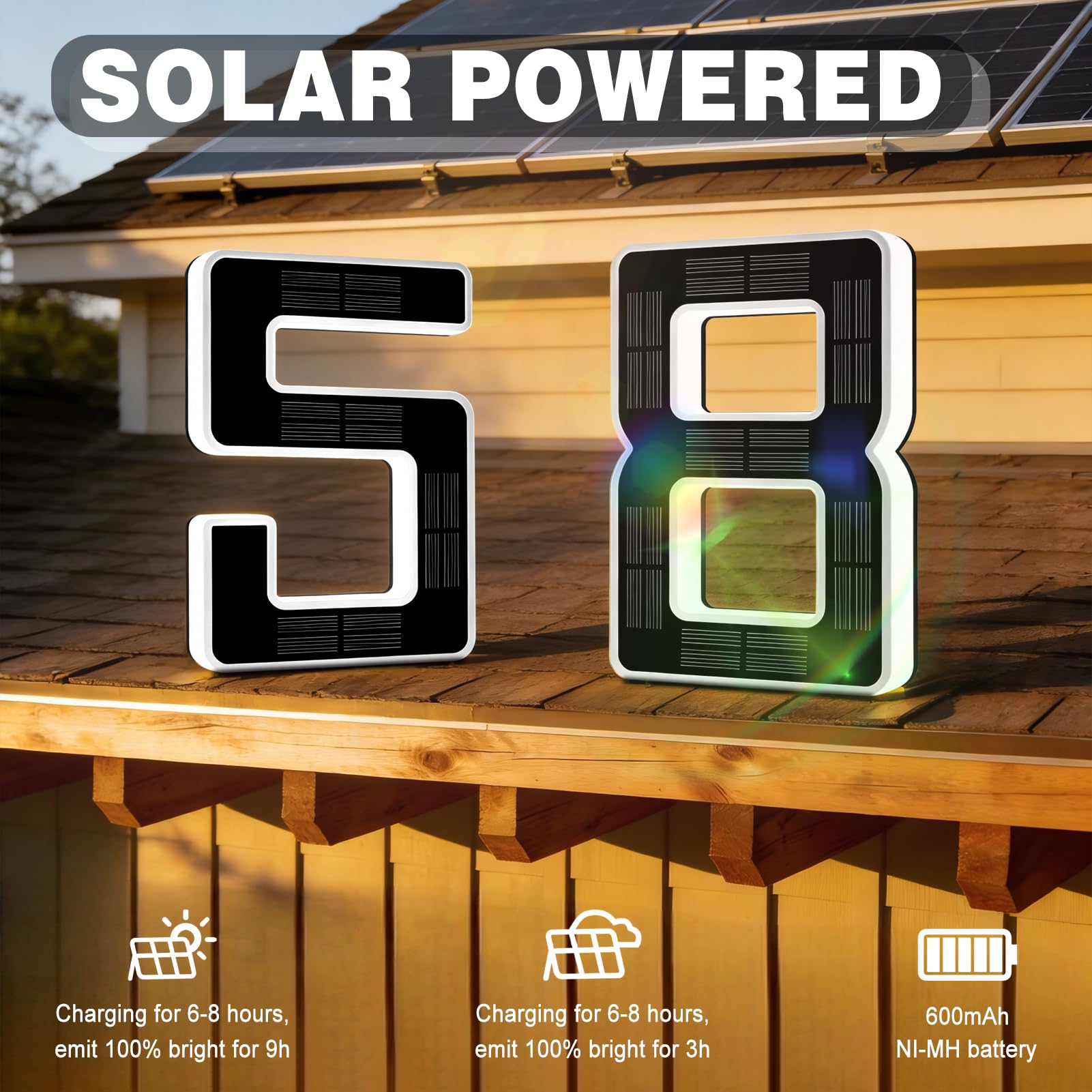 Modern Solar LED Illuminated House Number