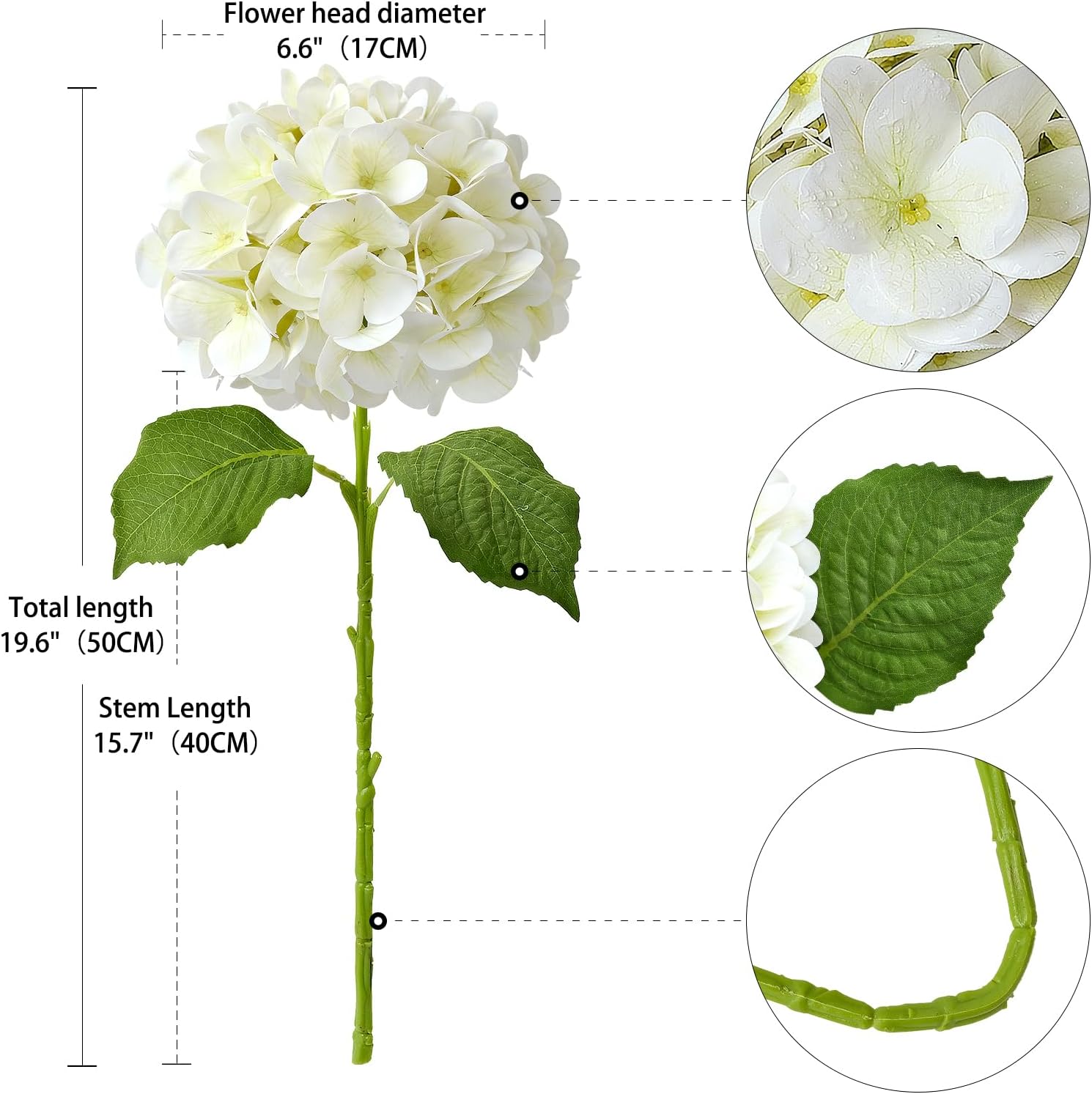 UV Resistant Hydrangea Stem for Indoor and Outdoor Decor